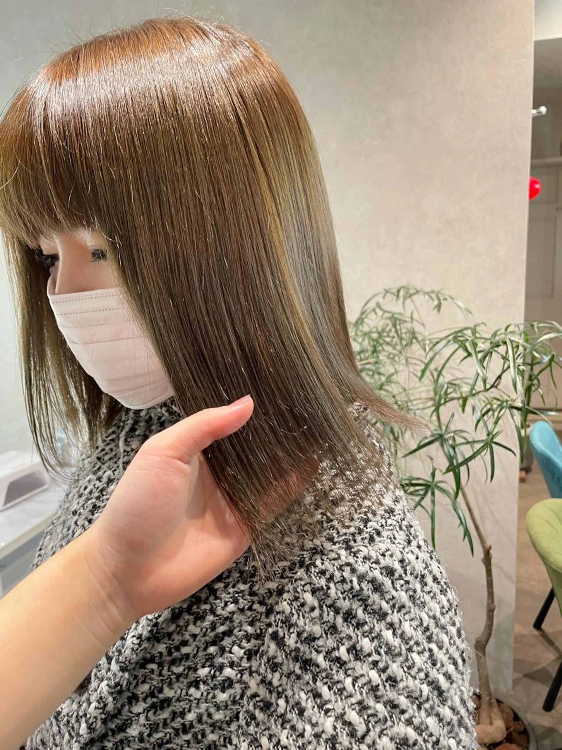 ミディアム カラー ブリーチ ヘアカラー ナチュラル透明感🌱 小山美樹子のヘアスタイル