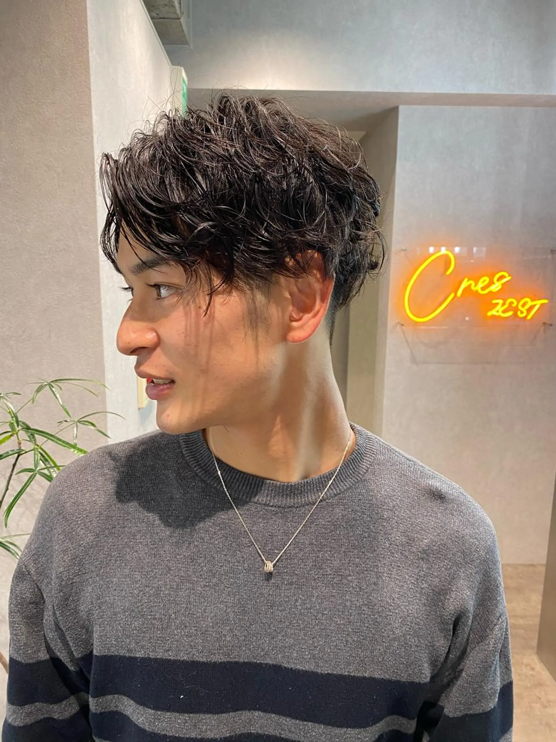 ミディアム パーマ ヘアアレンジ メンズ XENA表参道 MIKUのヘアスタイル