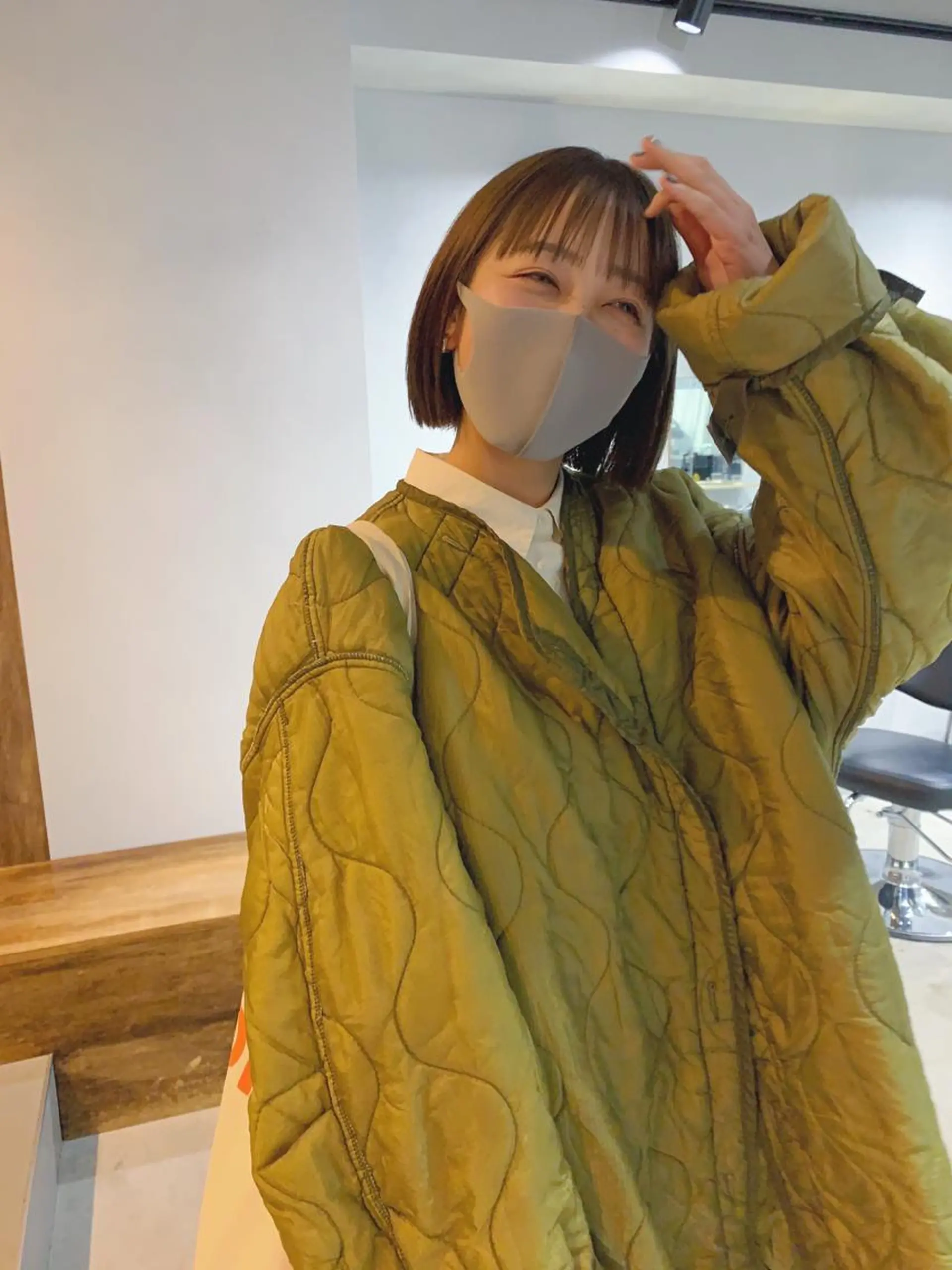 ショート カラー ボブパーマコテ巻き風 パーマNo1深江秀平のヘアスタイル