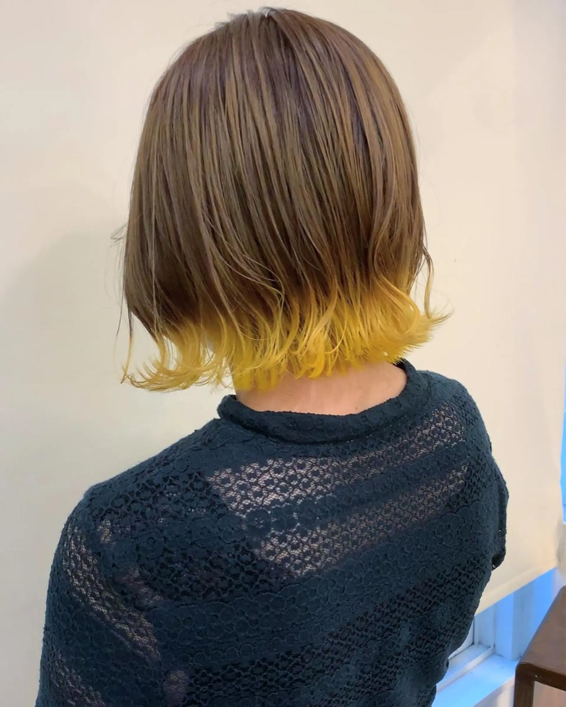 ミディアム カット ヘアカラー トリートメント ブリーチ/ウルフ ハッシュカット/石山のヘアスタイル