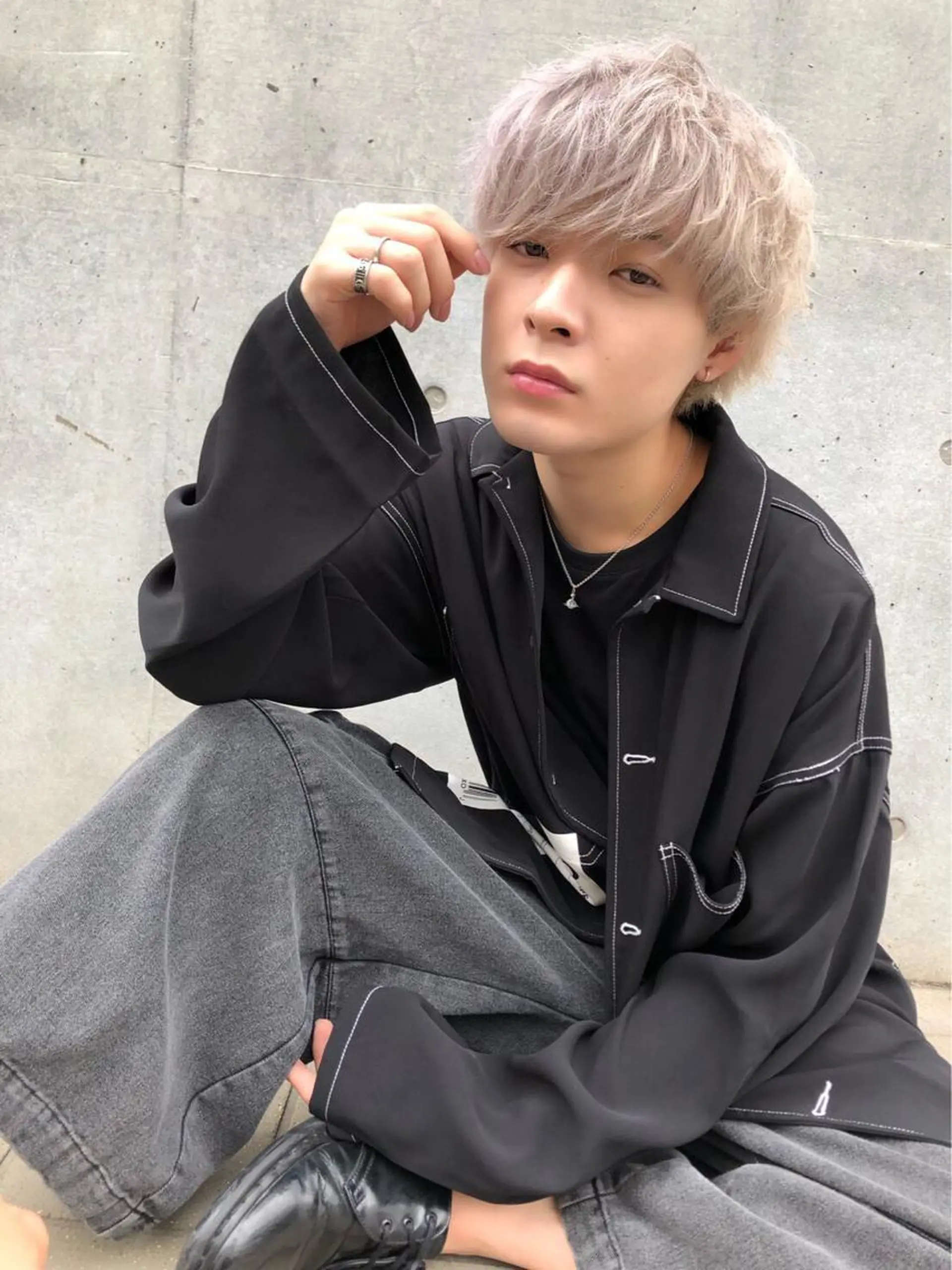 ショート カラー メンズ 赤み消し🌿 透明感カラー🫧のヘアスタイル