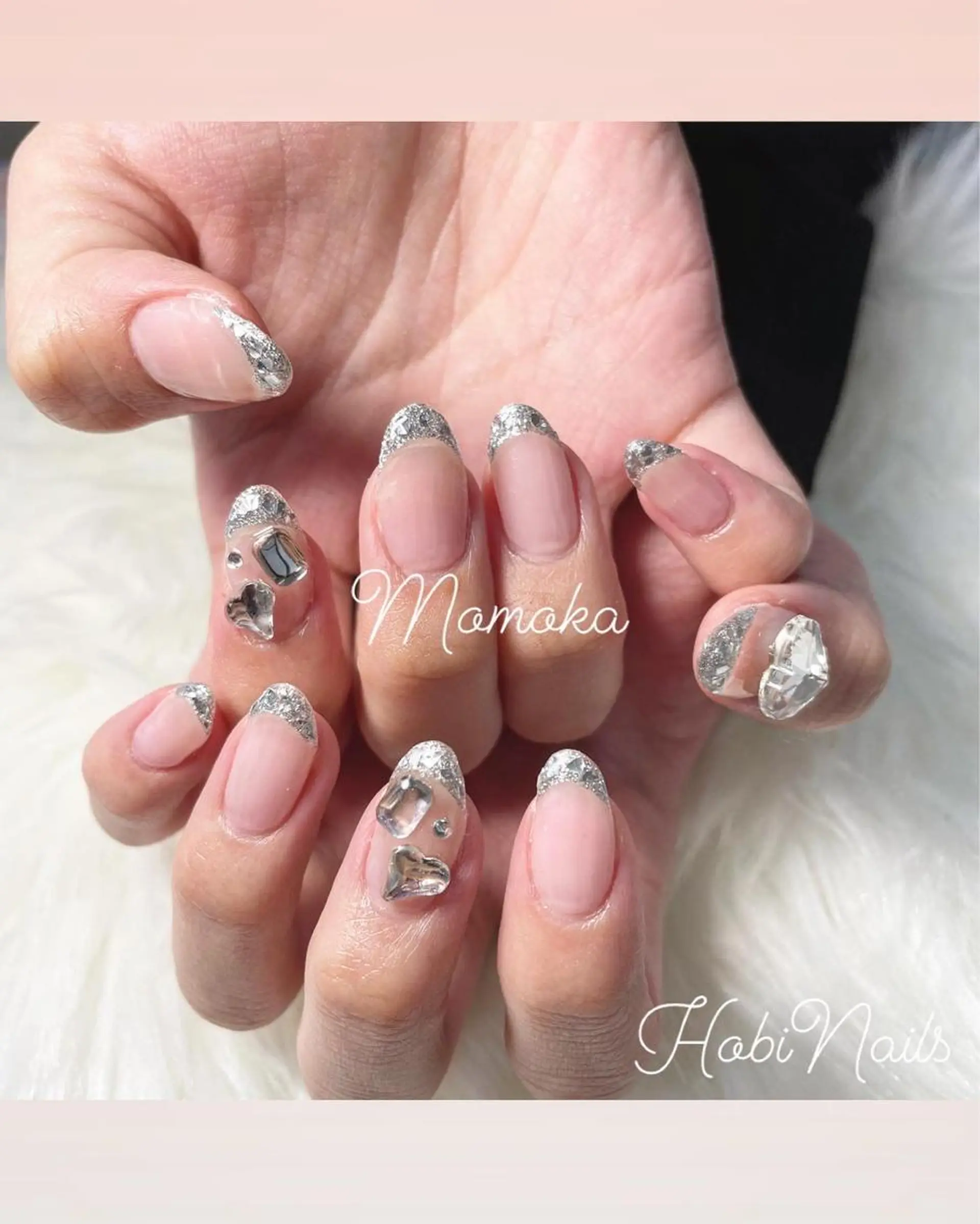 ネイル フレンチネイル ガラスフレンチ momoka_nails所属・Momo nailsalonのネイルデザイン