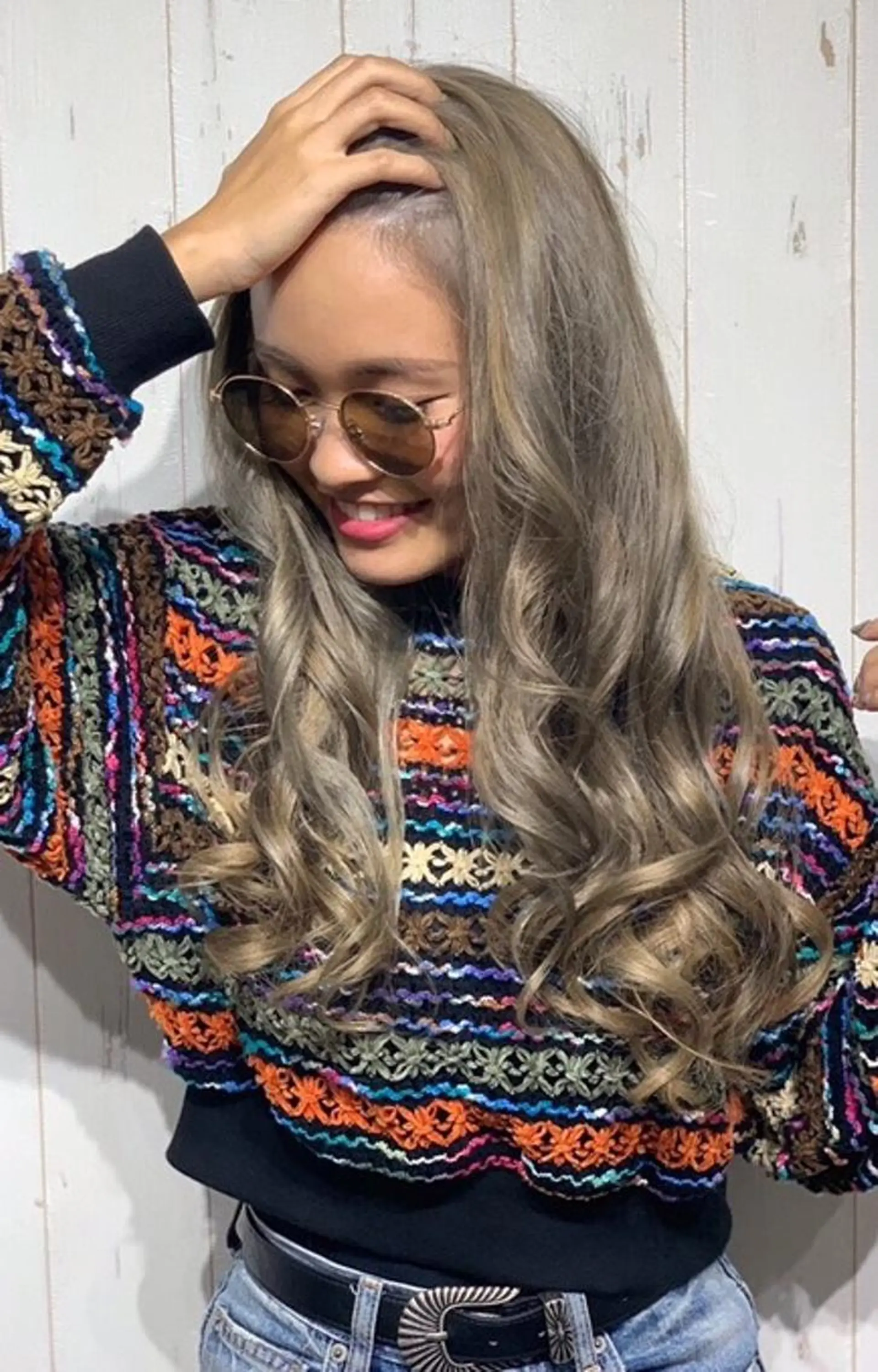 ロング カラー パーマ ヘアアレンジ Device ディバイスのヘアスタイル