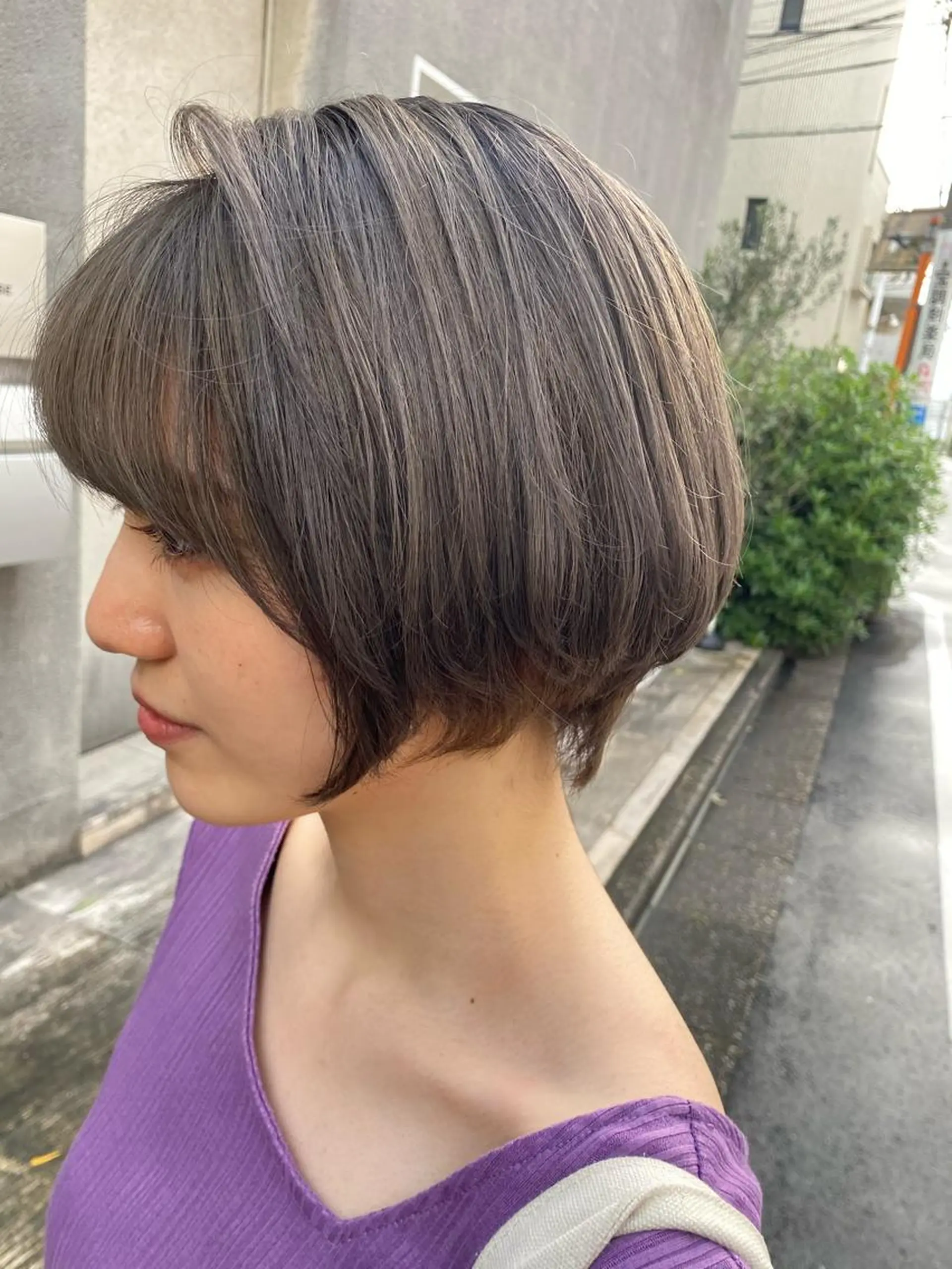 ショート 赤み消し韓国ヘア レイヤー縮毛🤍渡邉のヘアスタイル