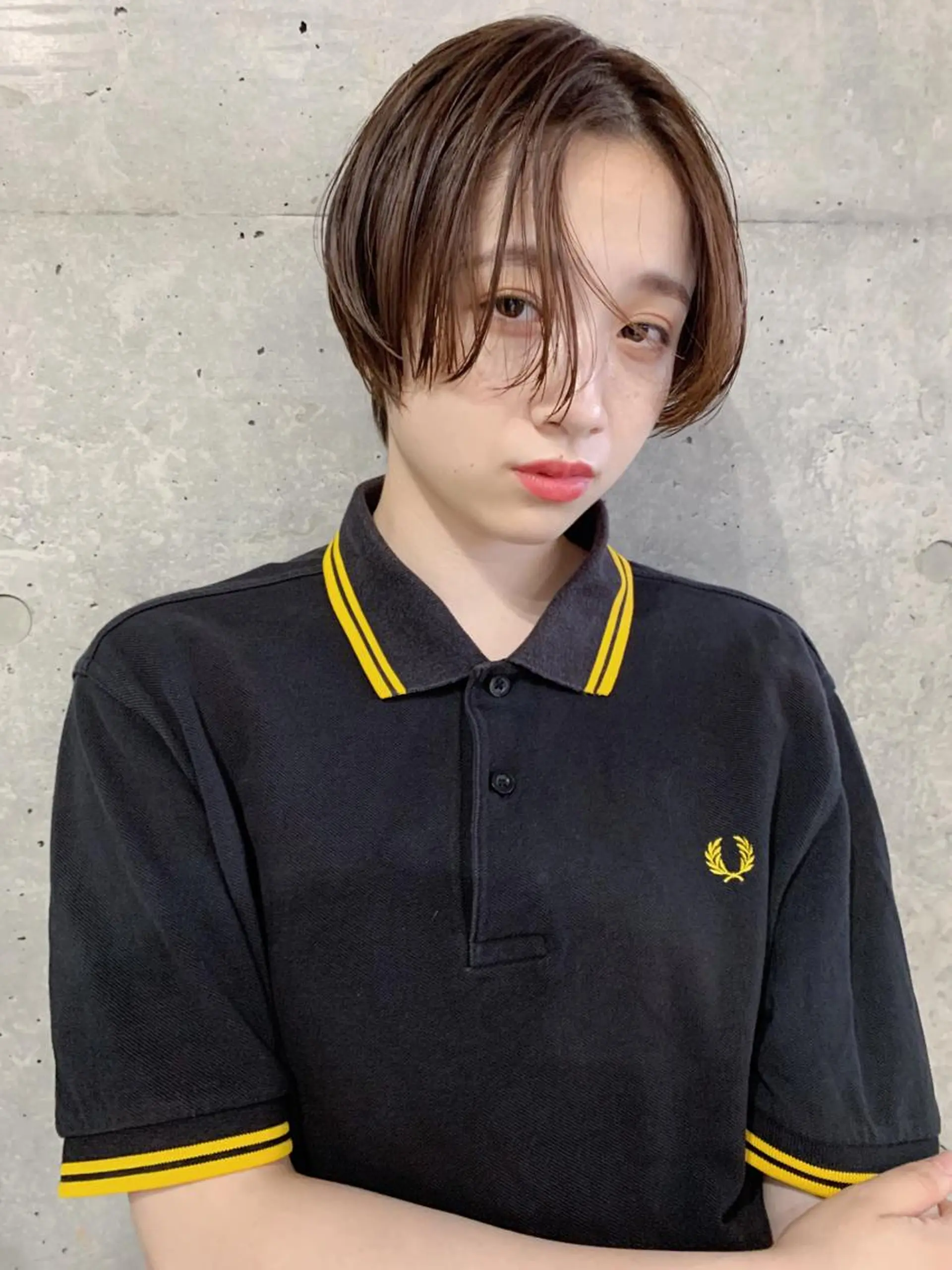 ショート カラー ボブパーマコテ巻き風 パーマNo1深江秀平のヘアスタイル