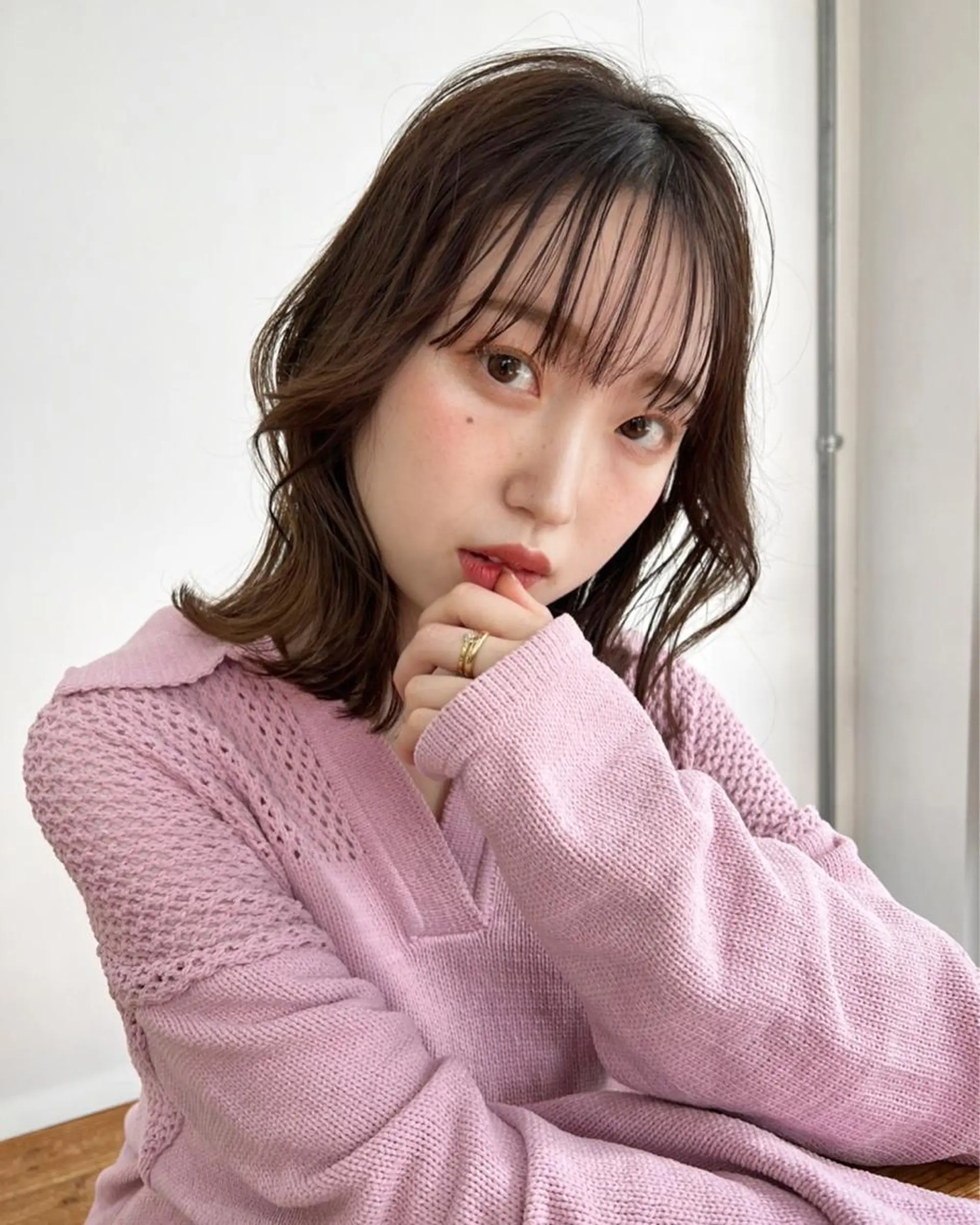 ミディアム カラー 韓国風ヘア テトネ タカシのヘアスタイル