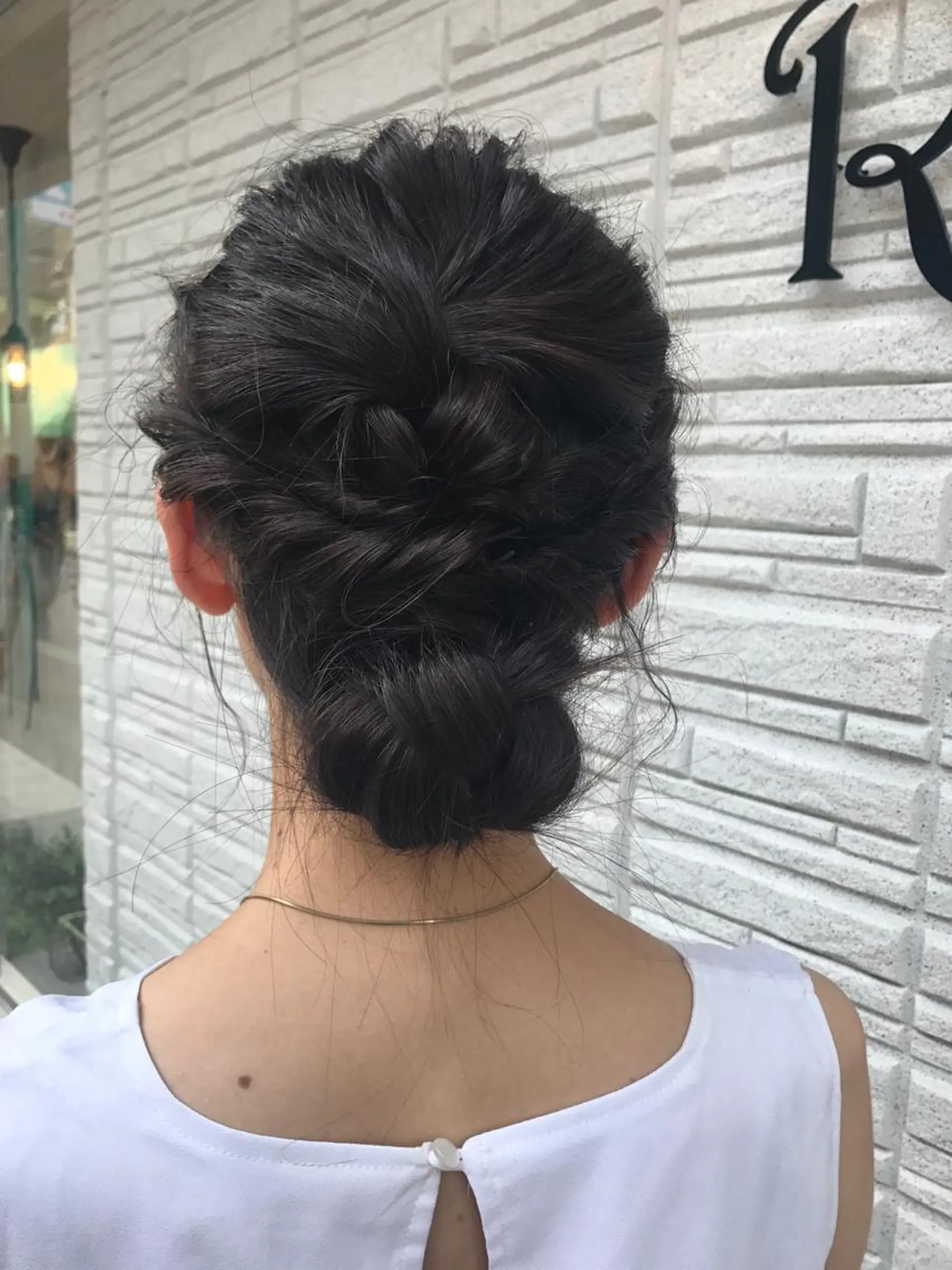 セミロング ヘアアレンジ 暖色カラー🍊 ボブ🌿顔周りcutのヘアスタイル