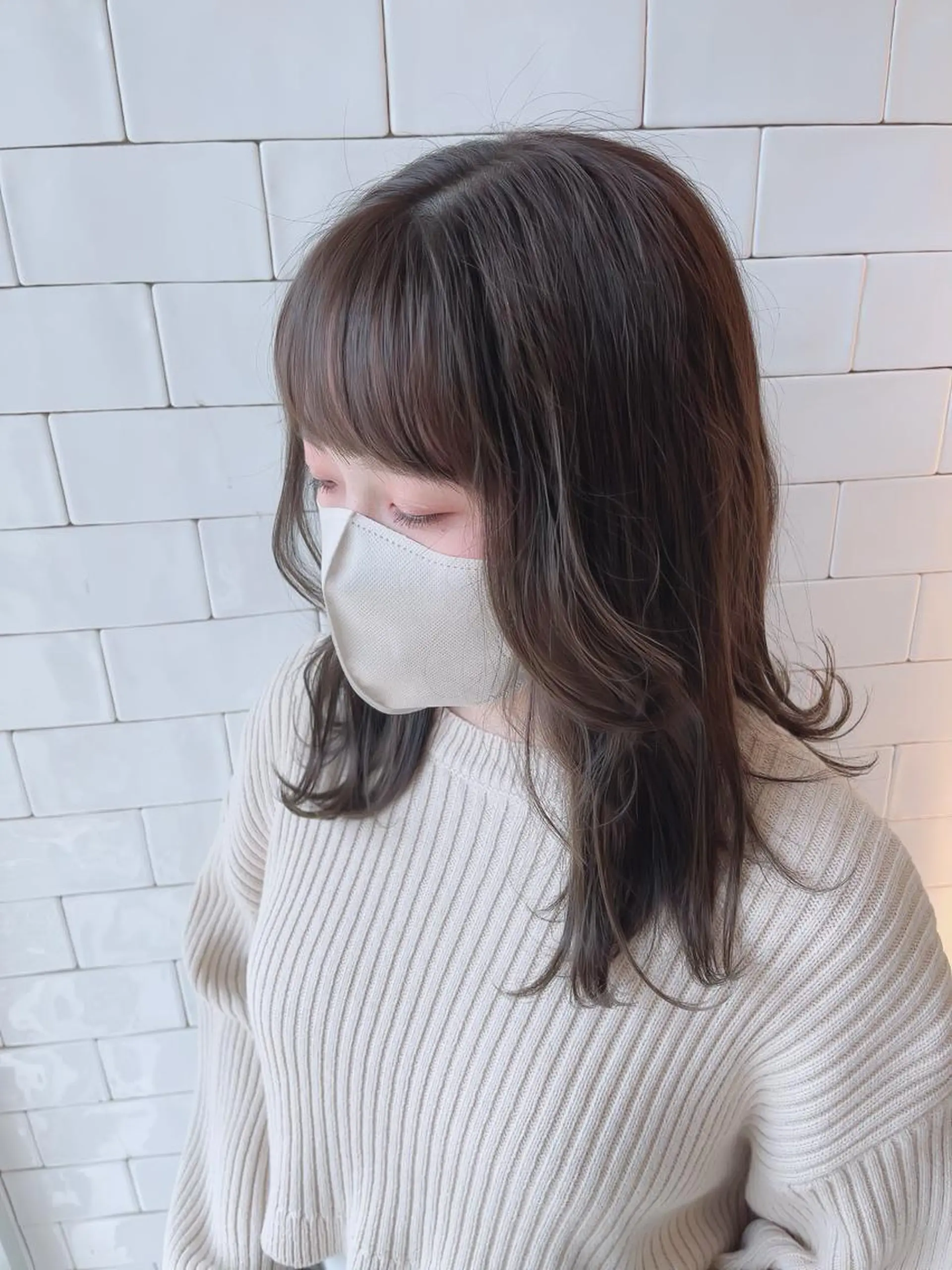 セミロング カラー &chaLme   心斎橋所属・emi/髪質改善/ 韓国風/艶カラーのヘアスタイル