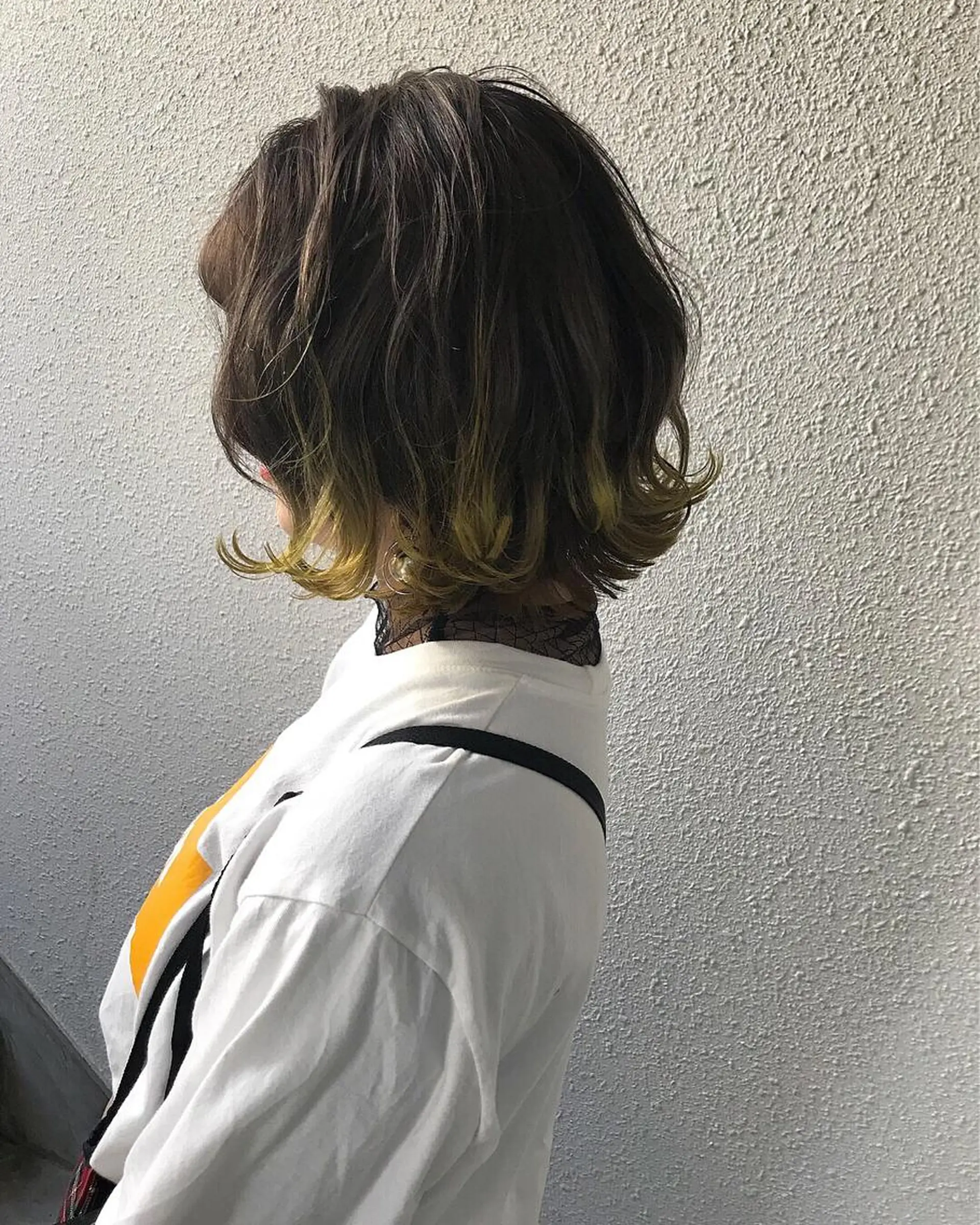 ショート カラー ダブルカラー グラデーションカラー イエローカラー インナーカラー/天神 ブリーチ/吉田のヘアスタイル