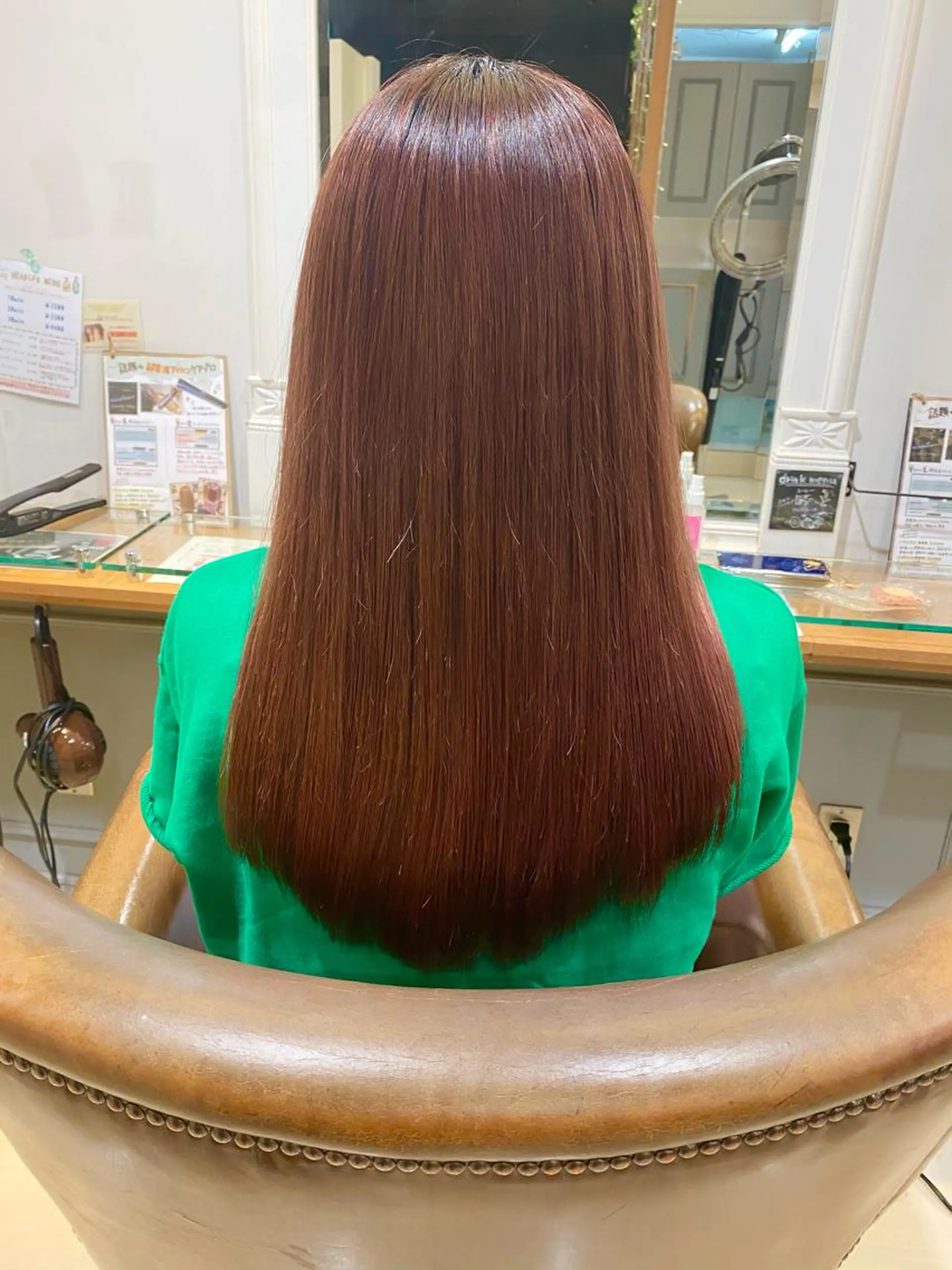 ロング オレンジブラウン ボブ ブリーチ/miinaのヘアスタイル