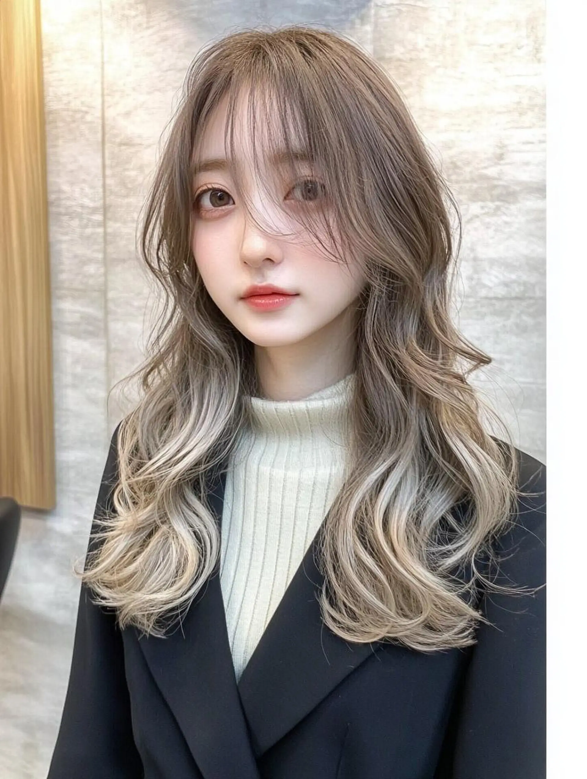 セミロング カラー ユイ☆ハイトーン ☆ブリーチデザインのヘアスタイル