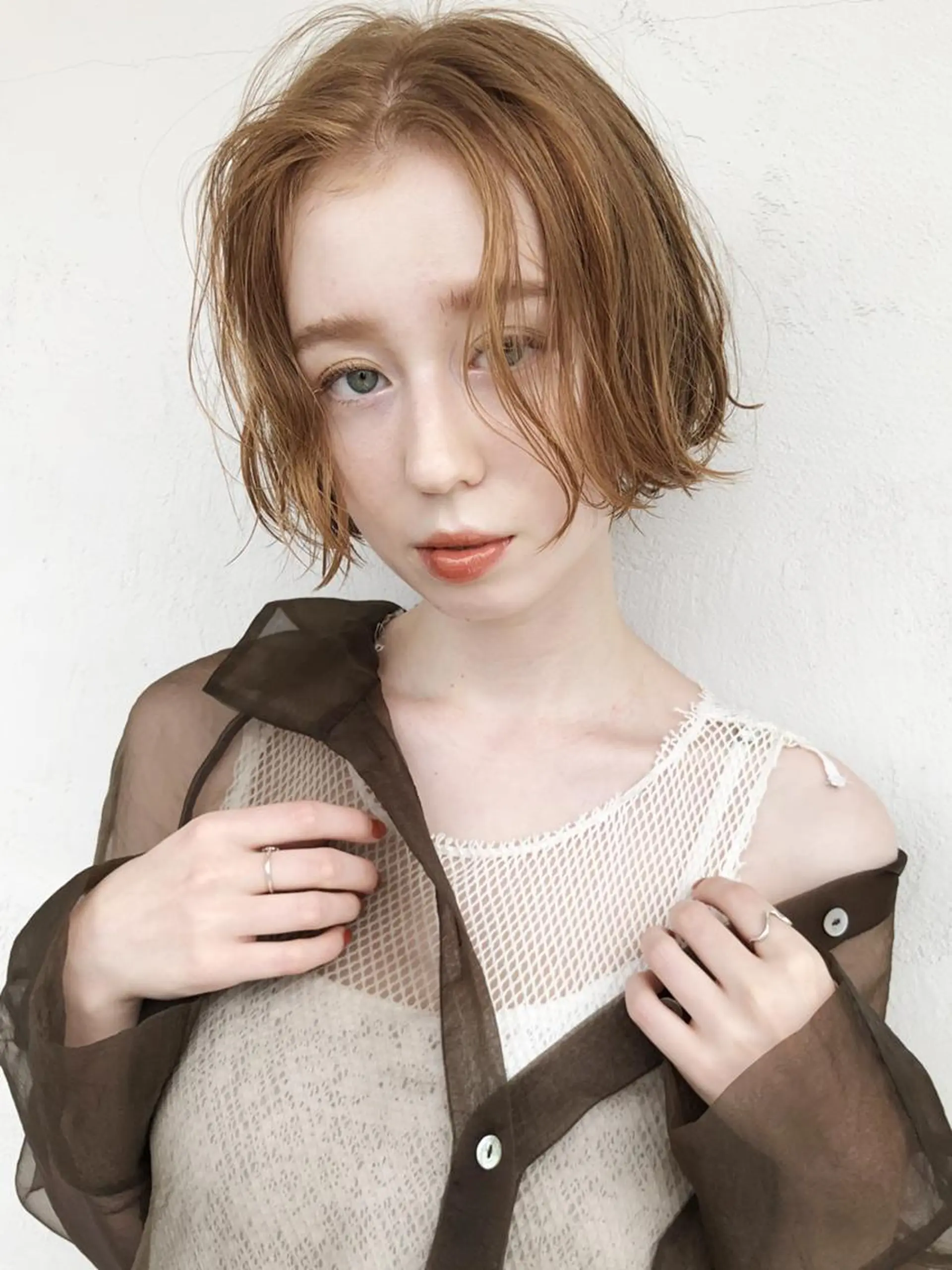 ミディアム カラー パーマ ヘアアレンジ 外ハネヘア ITbyALBUM 中野店のヘアスタイル