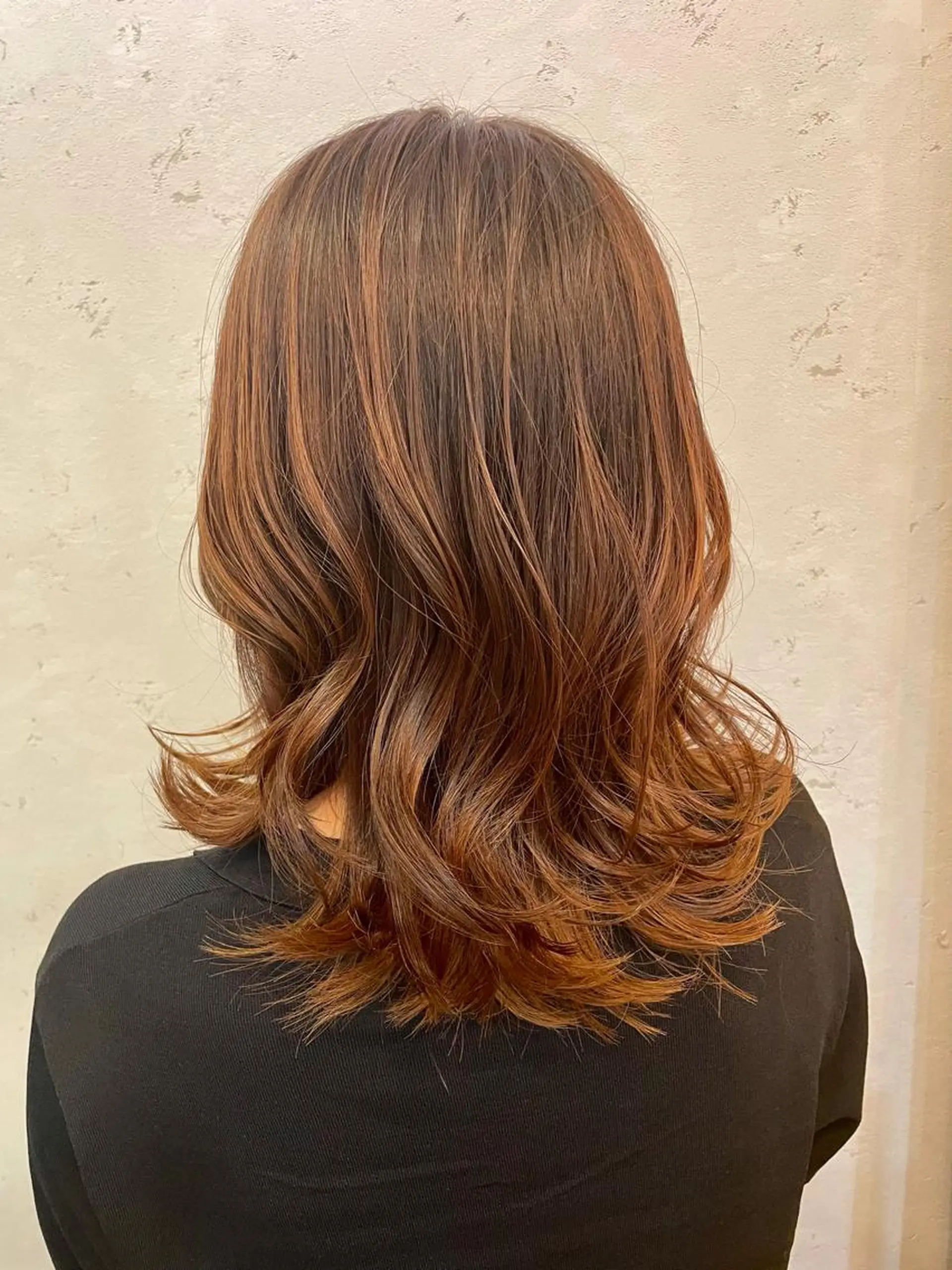 ミディアム カラー ブラウンカラー グラデーションカラー オレンジ オレンジブラウン カット ヘアカラー トリートメント 川野辺幸雄☆髪質改善 ハイライト☆白髪のヘアスタイル