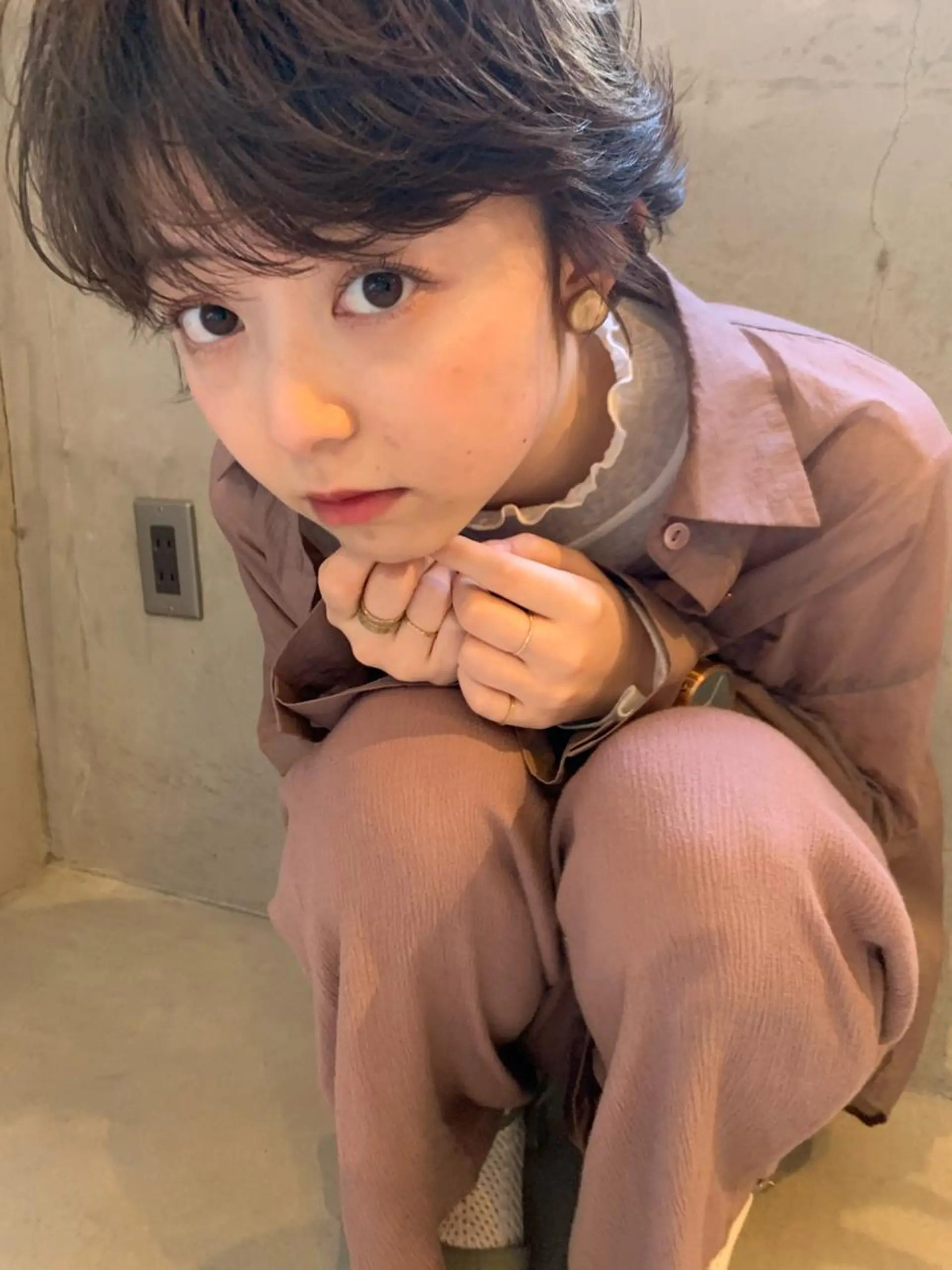 ショート カラー パーマ 井上 美穂のヘアスタイル