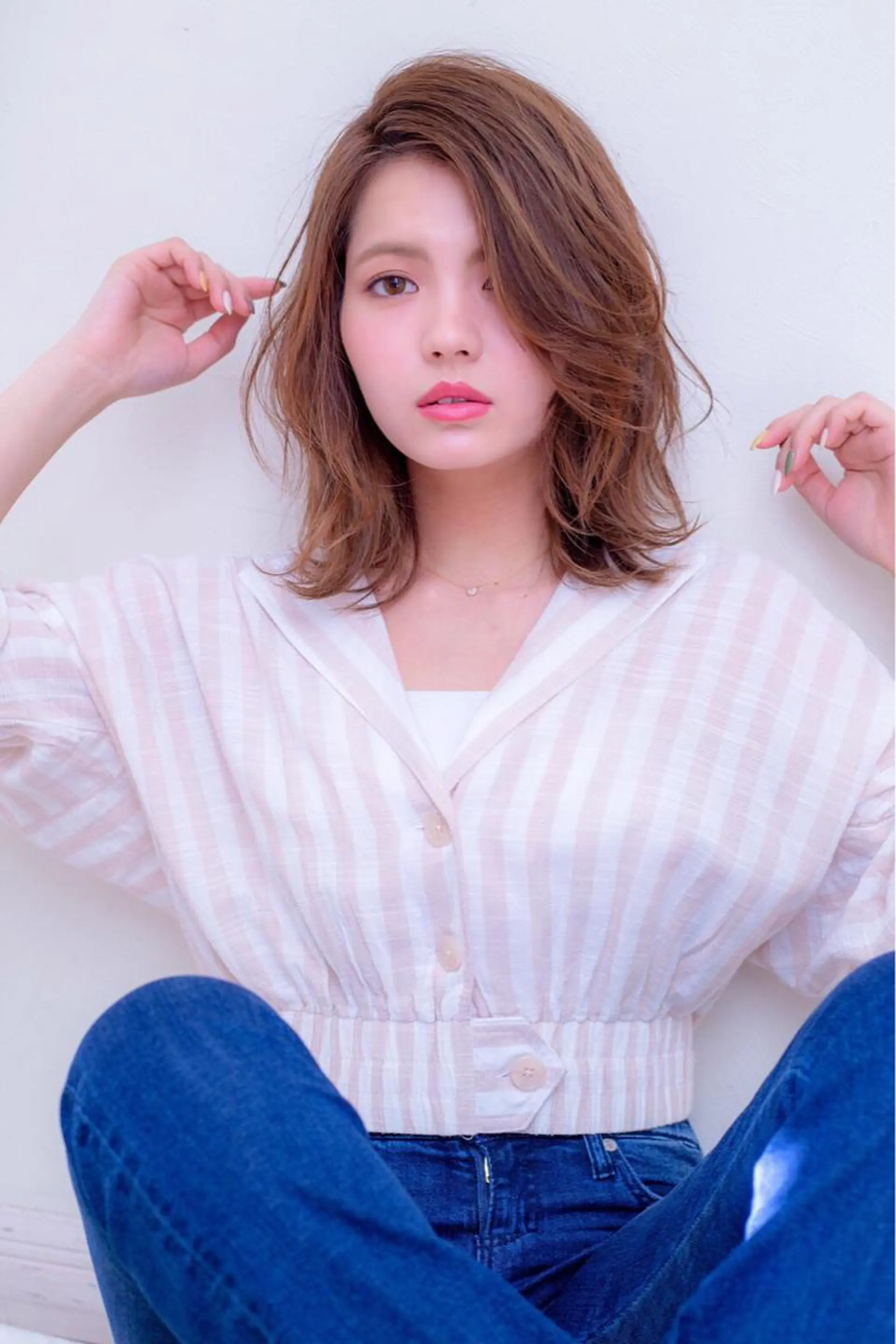 ミディアム カラー パーマ 髪質改善/縮毛矯正/ ボブ/店長/槌矢圭悟のヘアスタイル