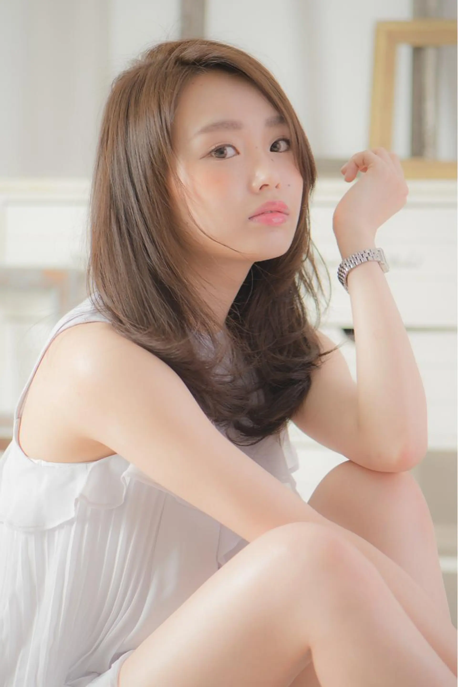 セミロング カラー カット 縮毛矯正 トリートメント Maeda マエダのヘアスタイル