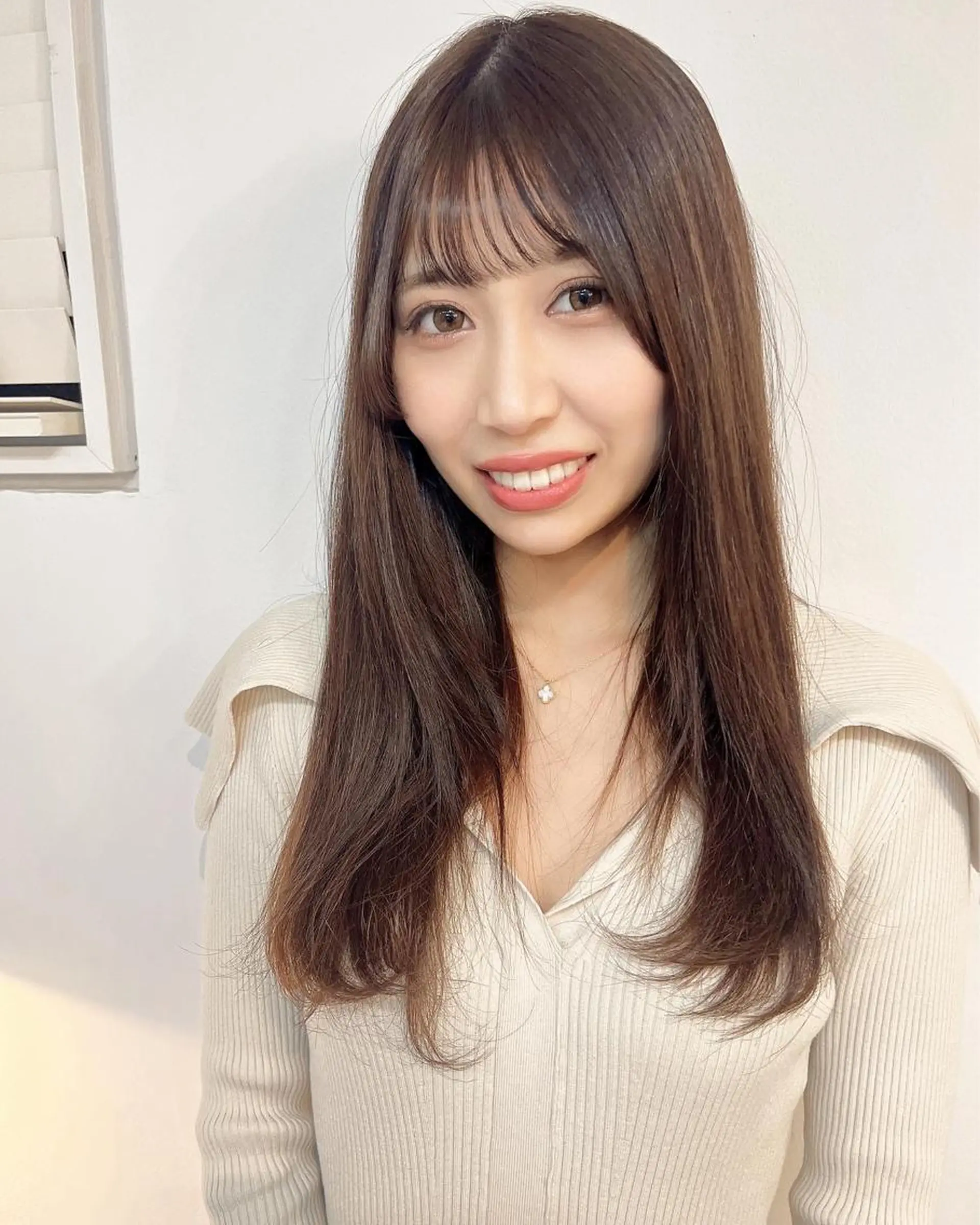 ロング ヘアカラー トリートメント 前髪&顔周りカット/ 韓国レイヤー/シバタのヘアスタイル