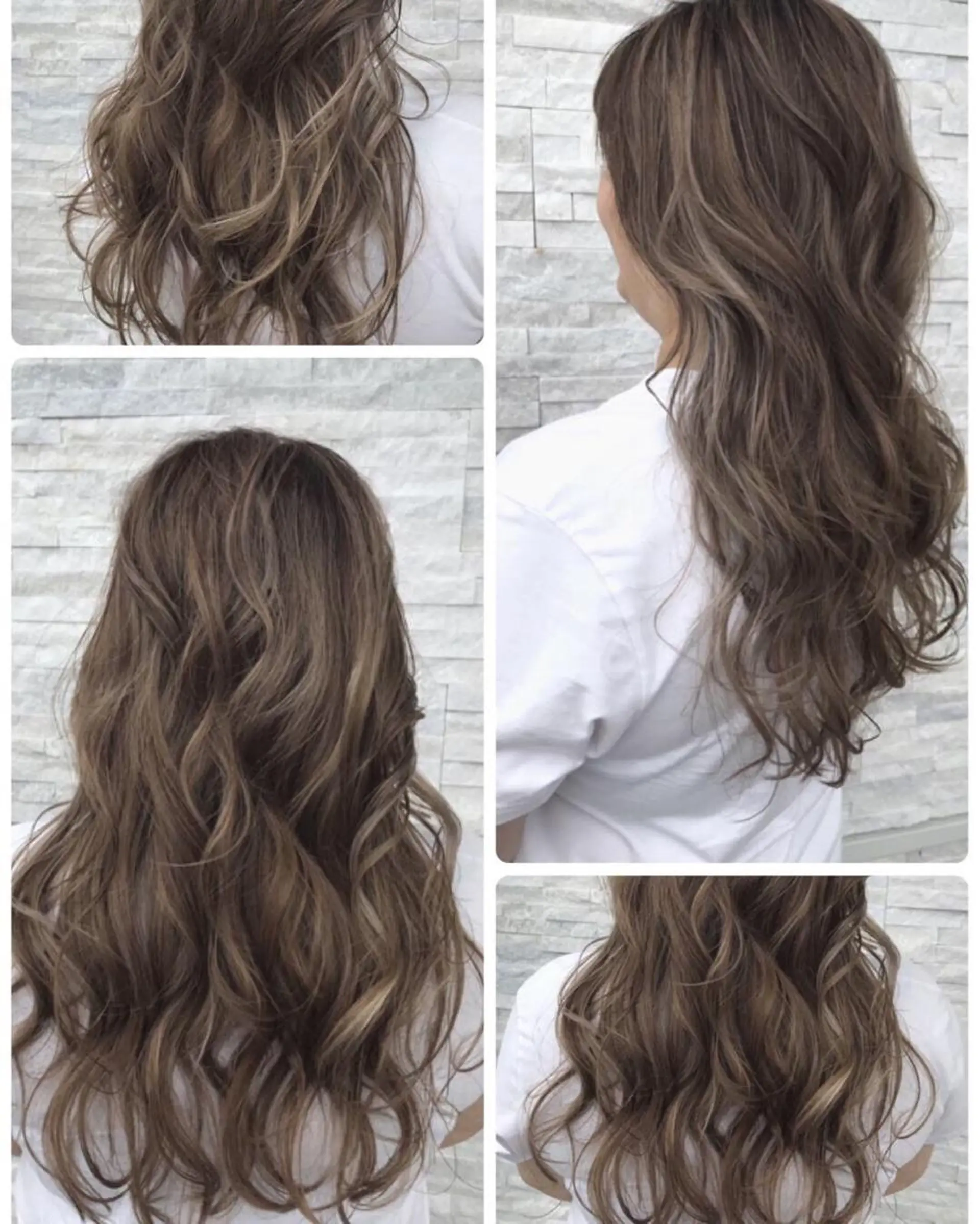 ロング カラー パーマ ヘアアレンジ アッシュ ブラウンカラー 透明感カラー ハイライトカラー ナチュラルブラウン ヘアカラー トリートメント 美容室 ソンリエのヘアスタイル