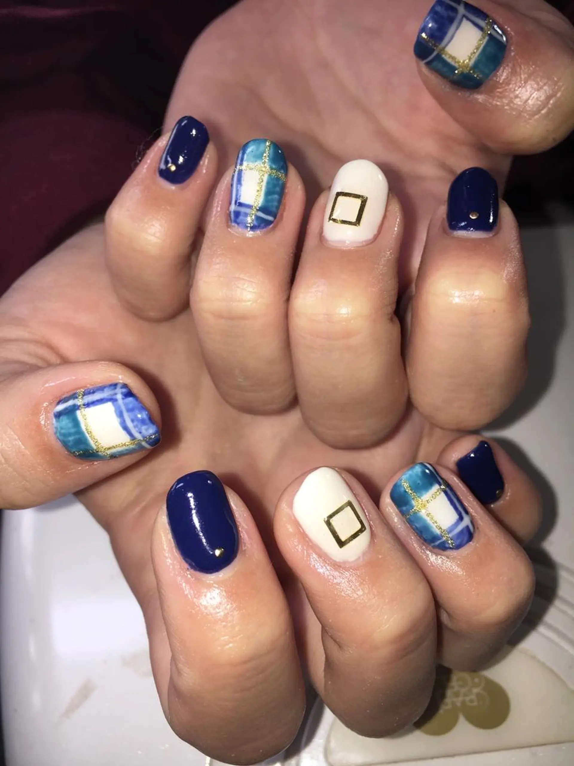 ネイル アートネイル ブルー ハンドネイル フットネイル miwa ミワのネイルデザイン