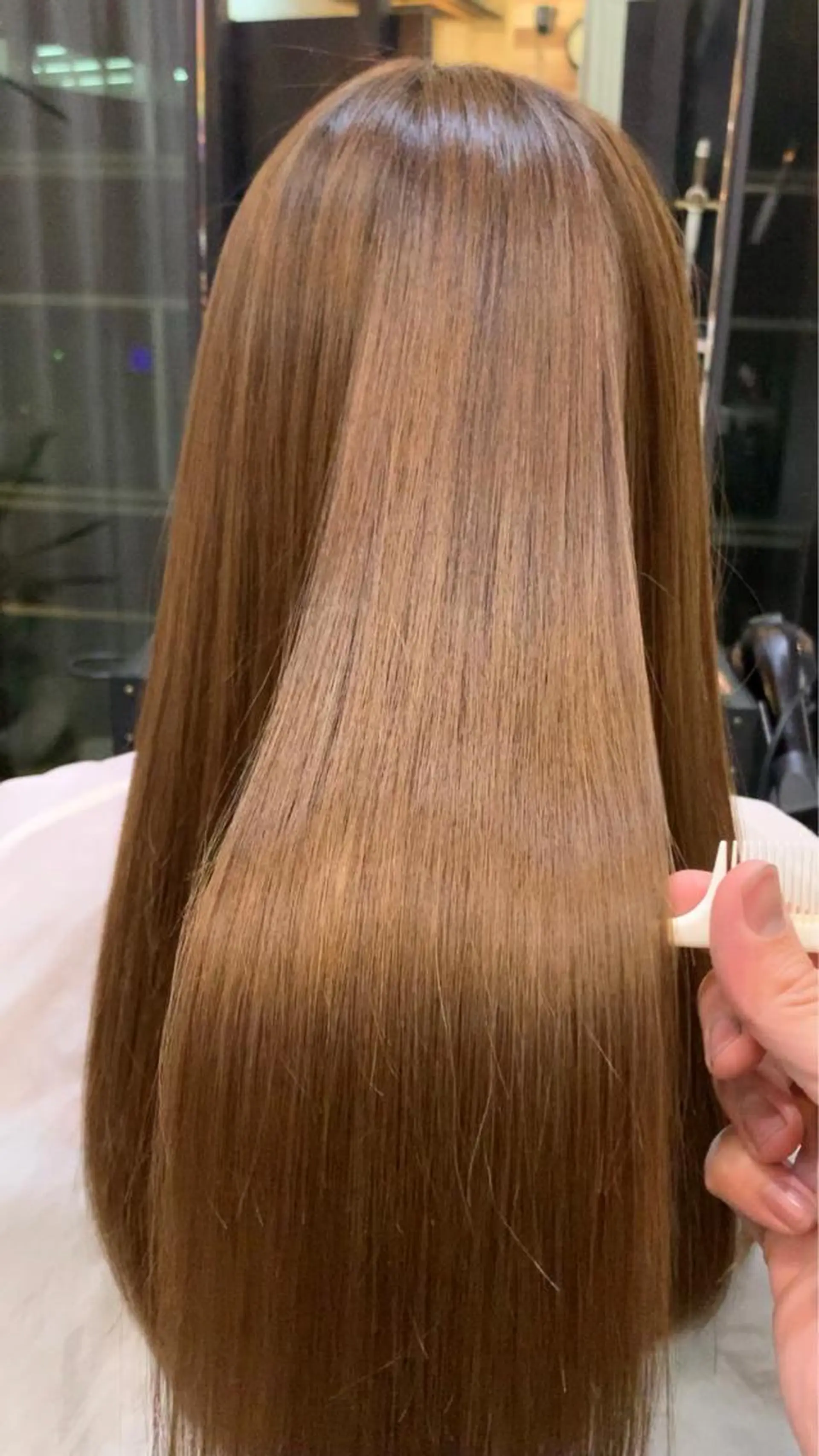 ロング カラー ベージュカラー ミルクティーベージュ プルエクステで憧れの ロングヘアに✨蛇石のヘアスタイル