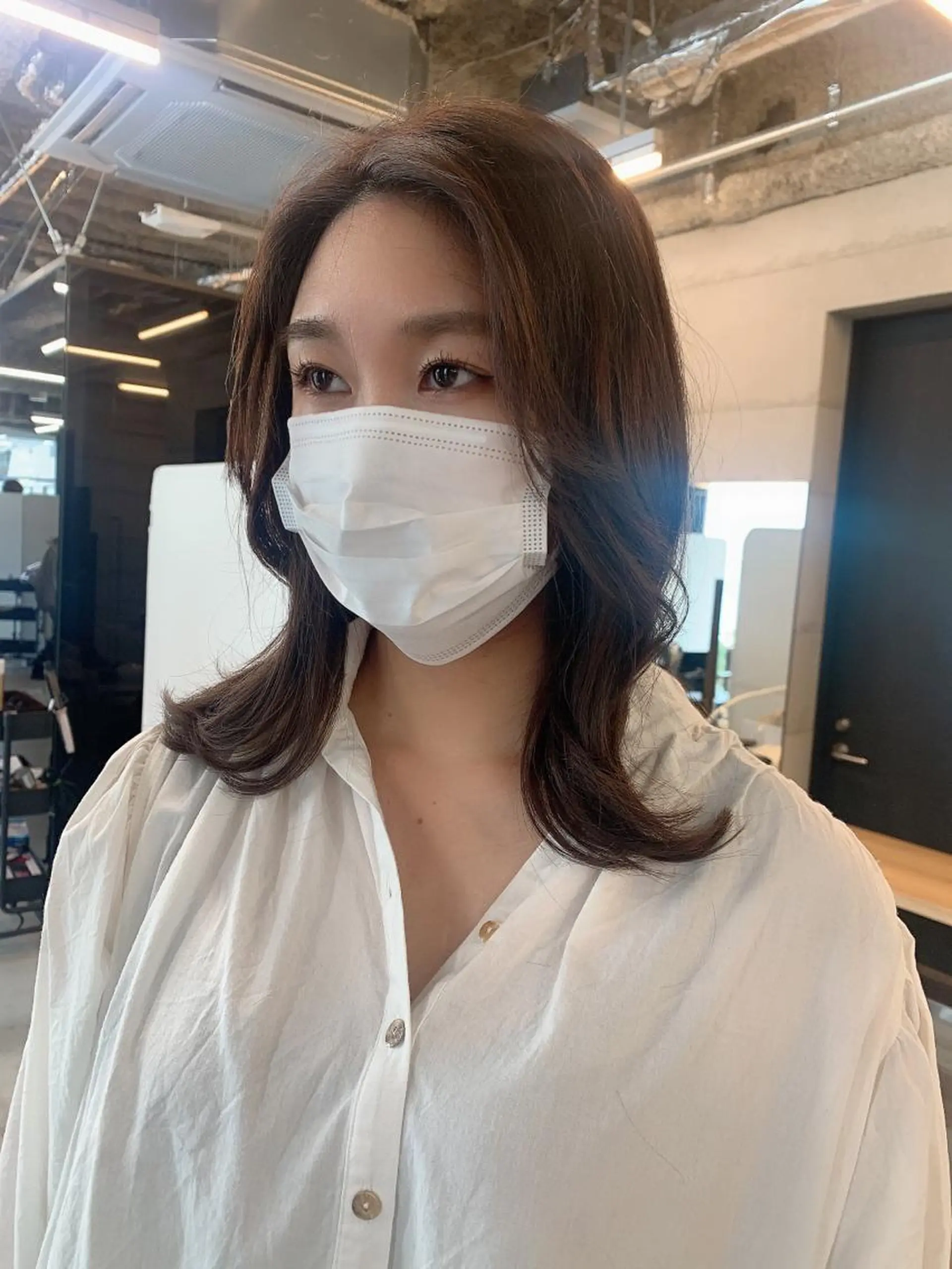 ミディアム カラー カット ヘアカラー トリートメント ヘッドスパ 透明感/オリーブ/ グレージュ/YUKAのヘアスタイル