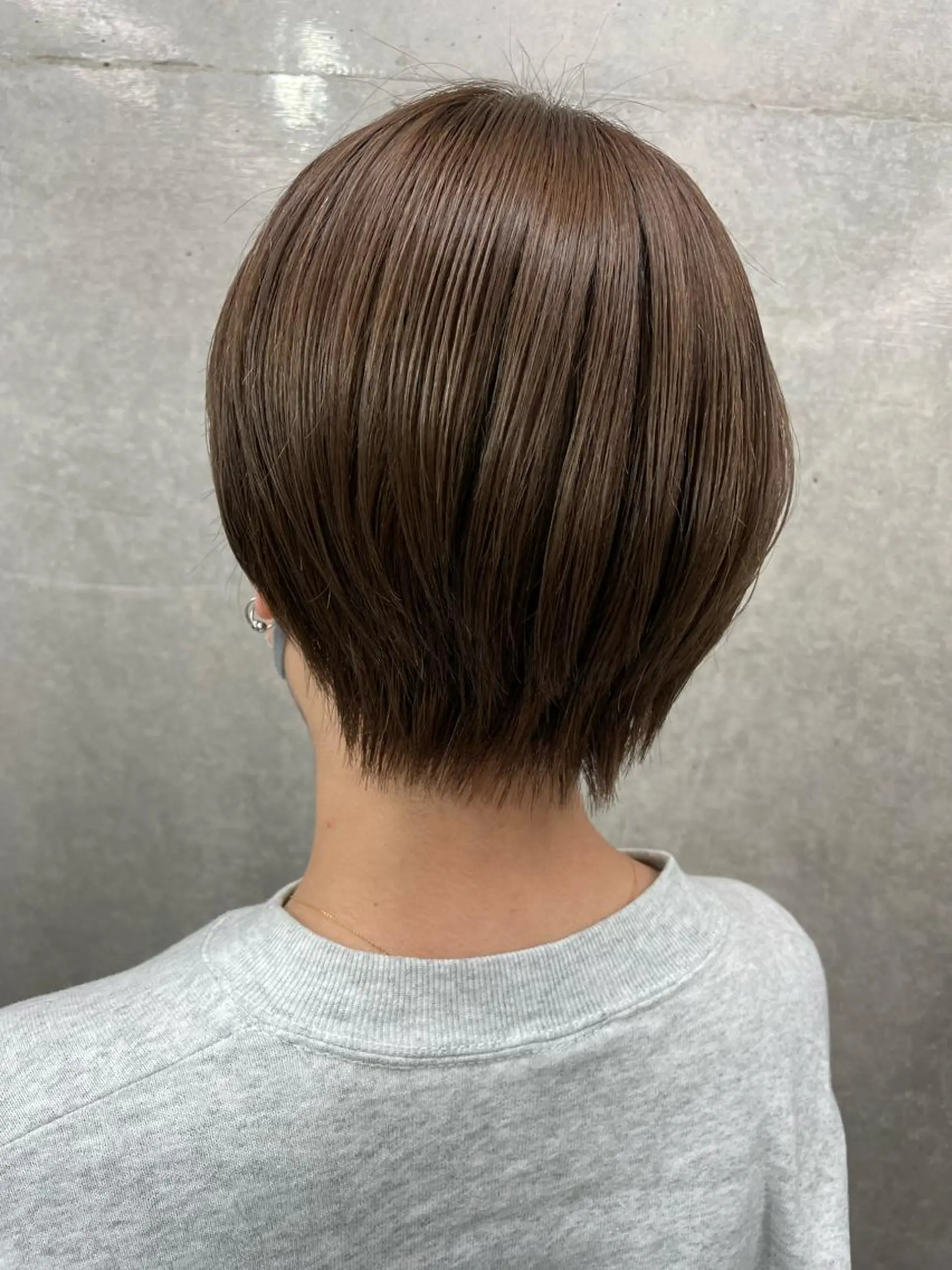 ショート アッシュ ボブ くびれヘア ハイライト レイヤーカット 表参道/髪質改善/ 髪質改善カラー/遠藤のヘアスタイル
