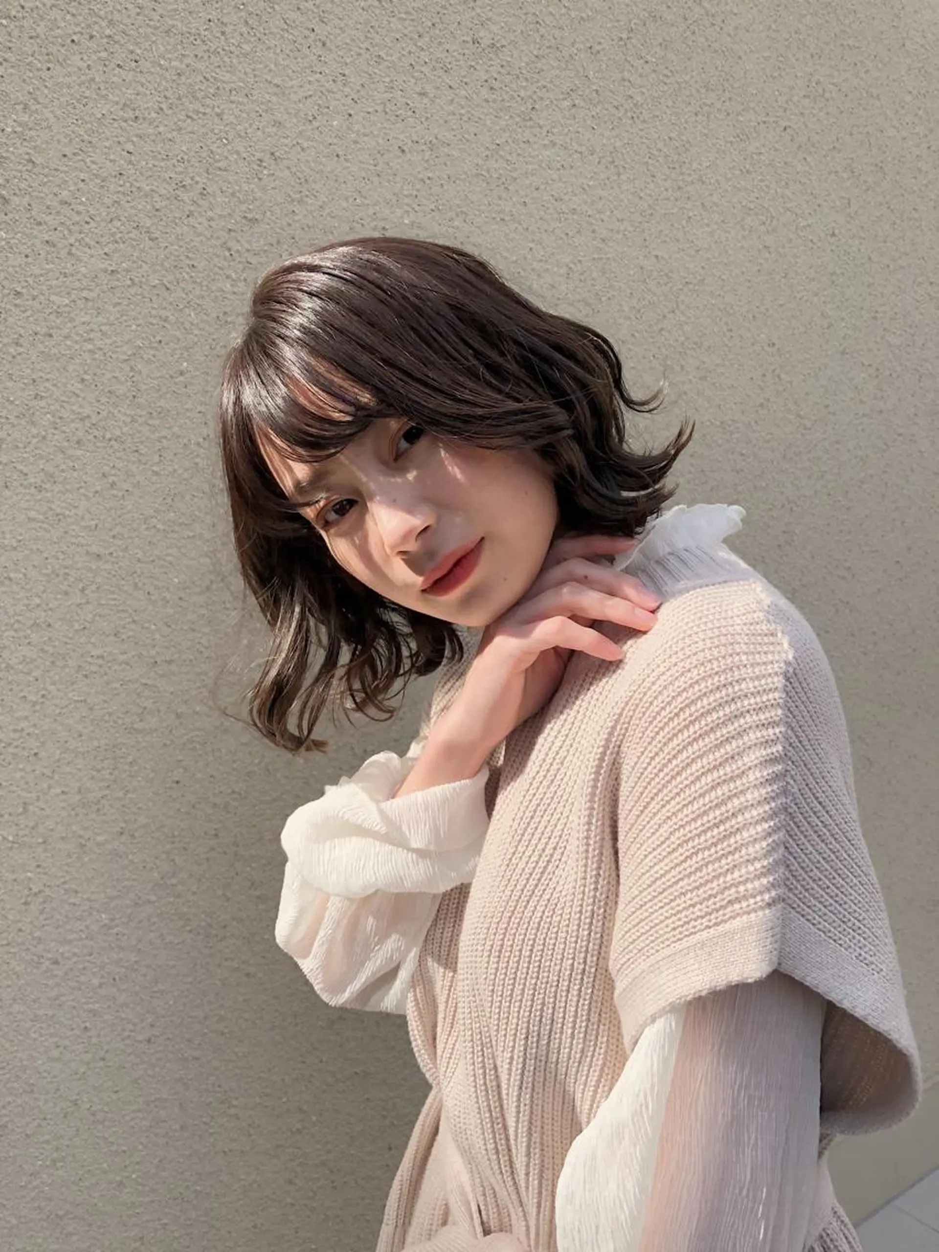 ミディアム ヘアアレンジ 久力琴音''透明感 カラー''アレンジのヘアスタイル