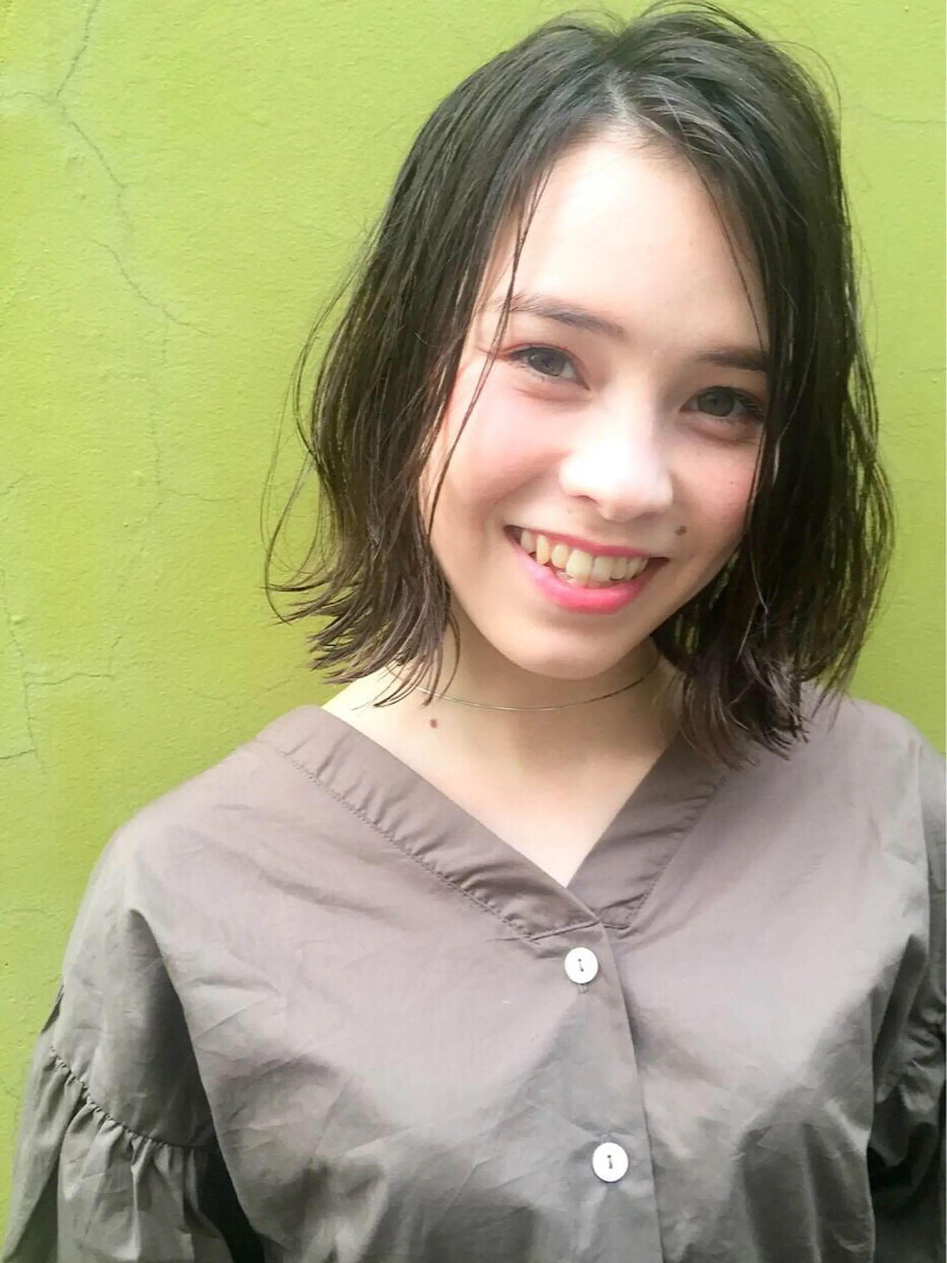 ミディアム パーマ ボブ 齋藤 咲のヘアスタイル