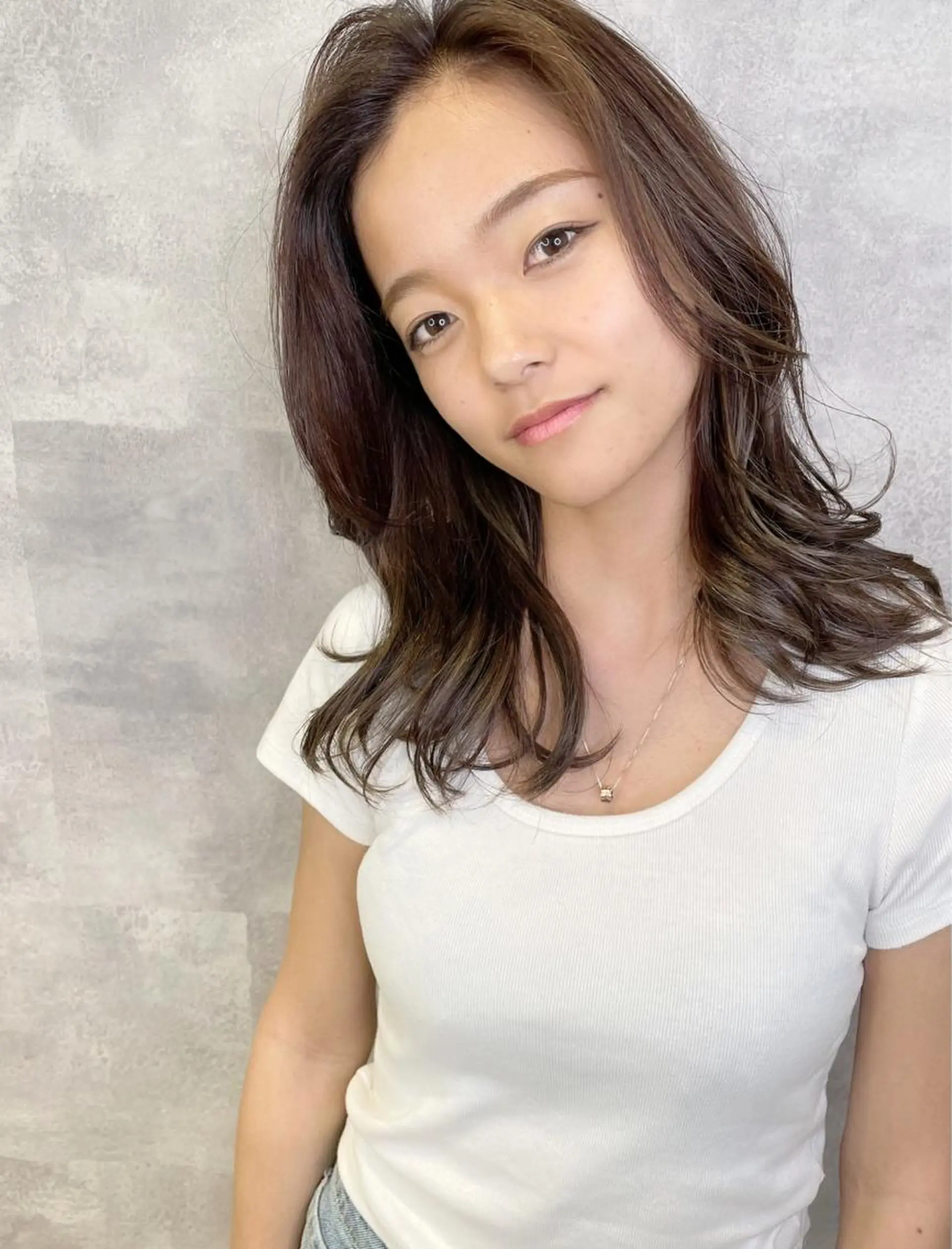 セミロング チダアキフミ Ash大森のヘアスタイル