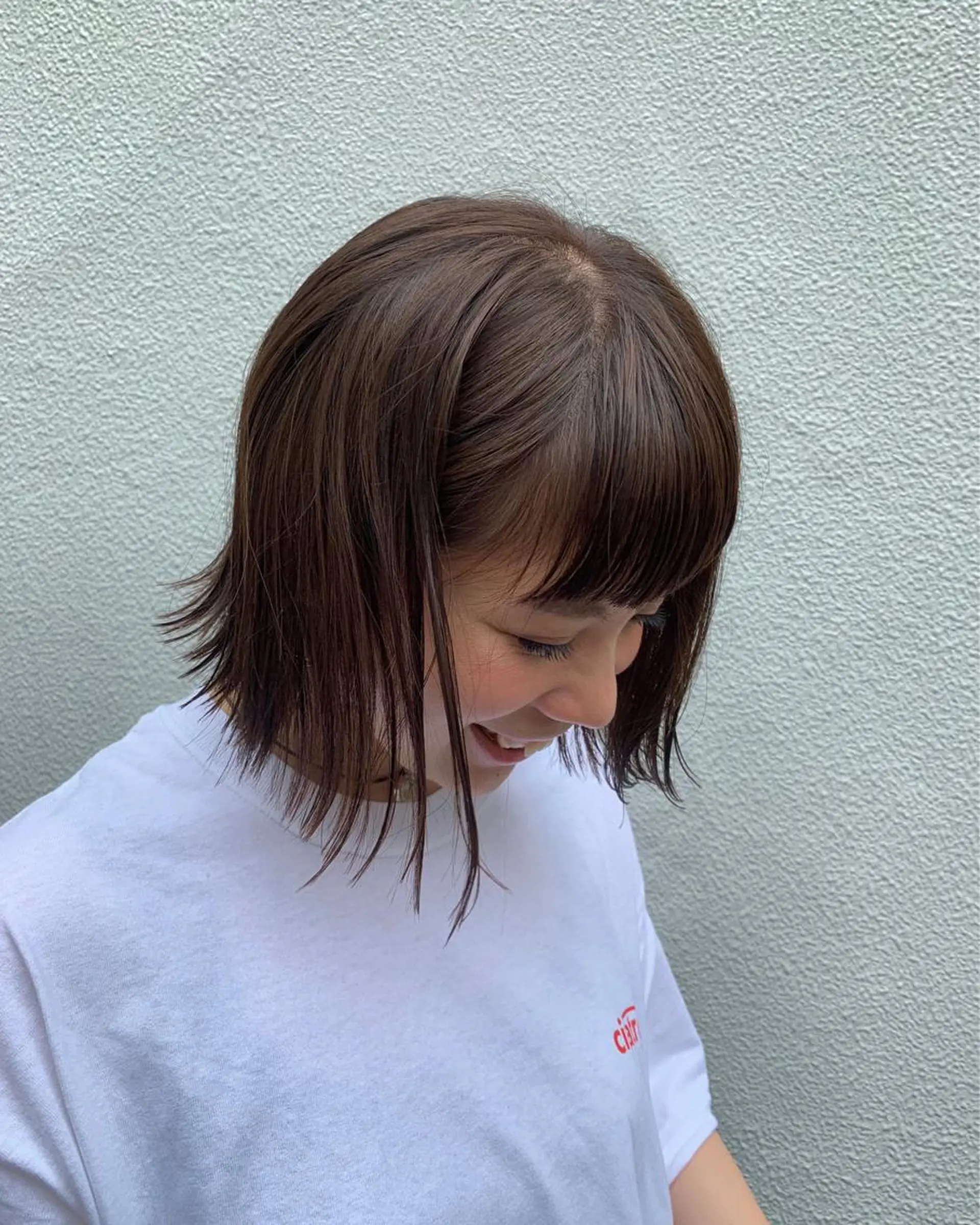 ミディアム カット ヘアカラー トリートメント 落合 妙佳のヘアスタイル