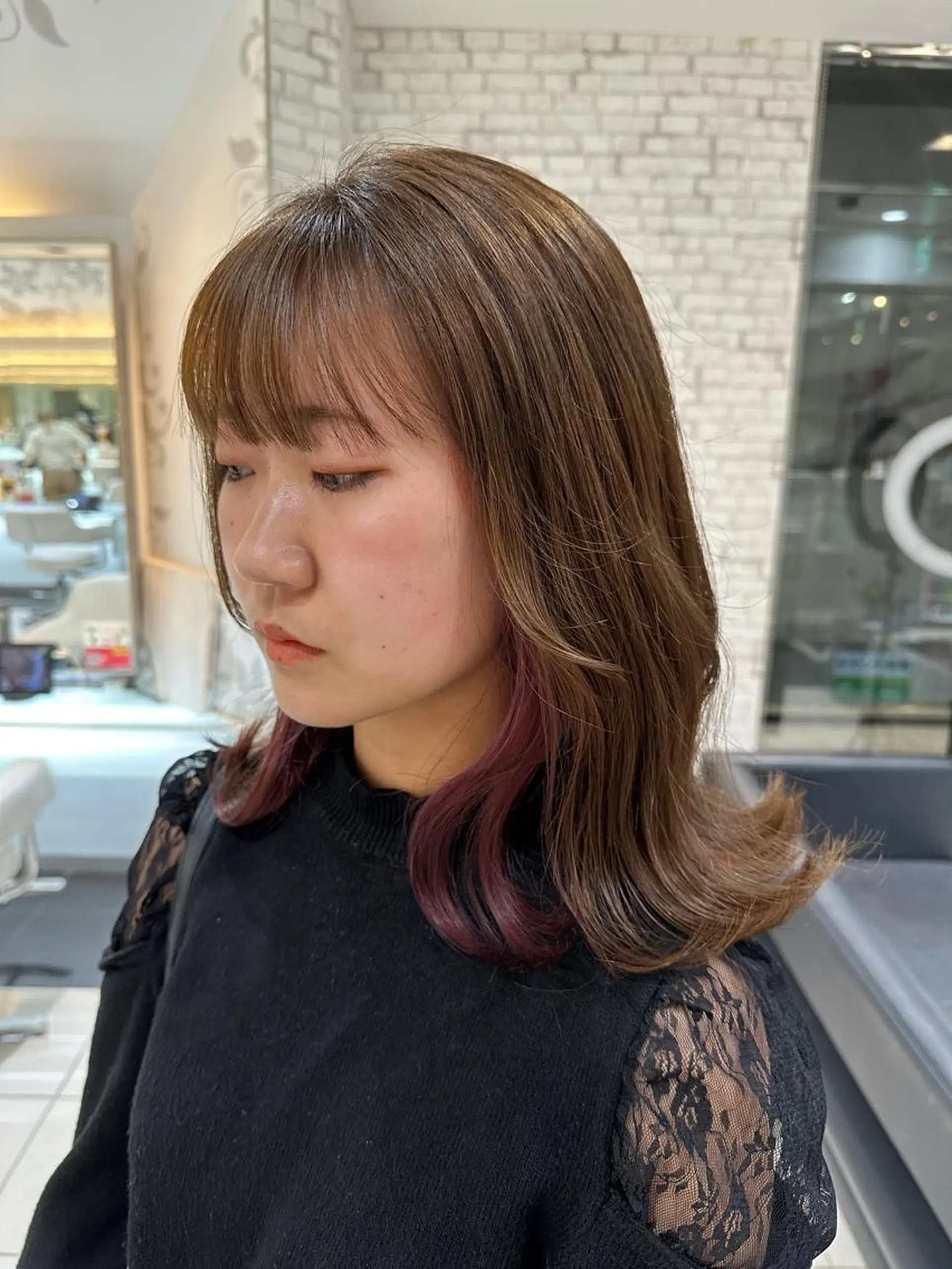 ミディアム カラー ブリーチ ラベンダーカラー ピンクカラー ピンクラベンダー 韓国風ヘア 小顔レイヤー/ 透明感カラー/増田のヘアスタイル