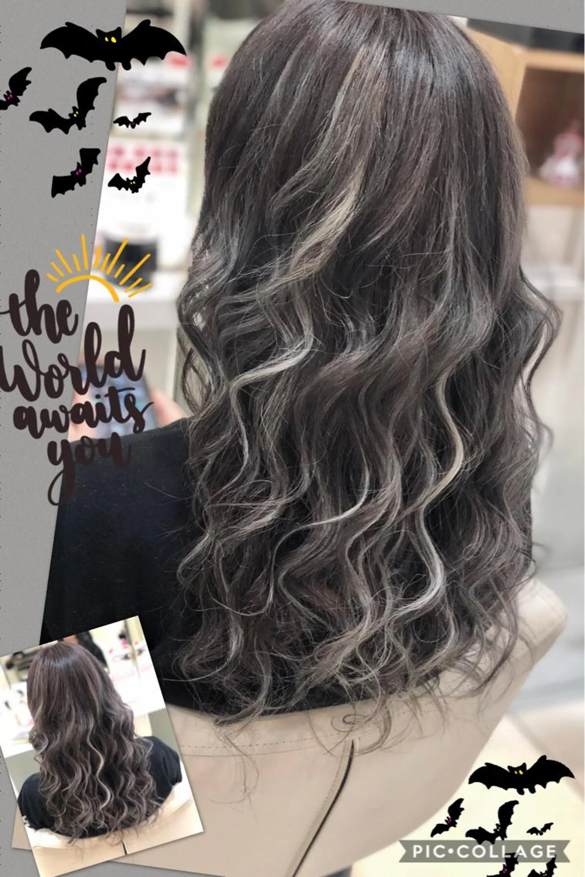 ロング カラー ブリーチ ケアブリーチ 透明感カラー グレージュ ハイライトカラー ヘアカラー トリートメント ヘアセット 永島 桜のヘアスタイル