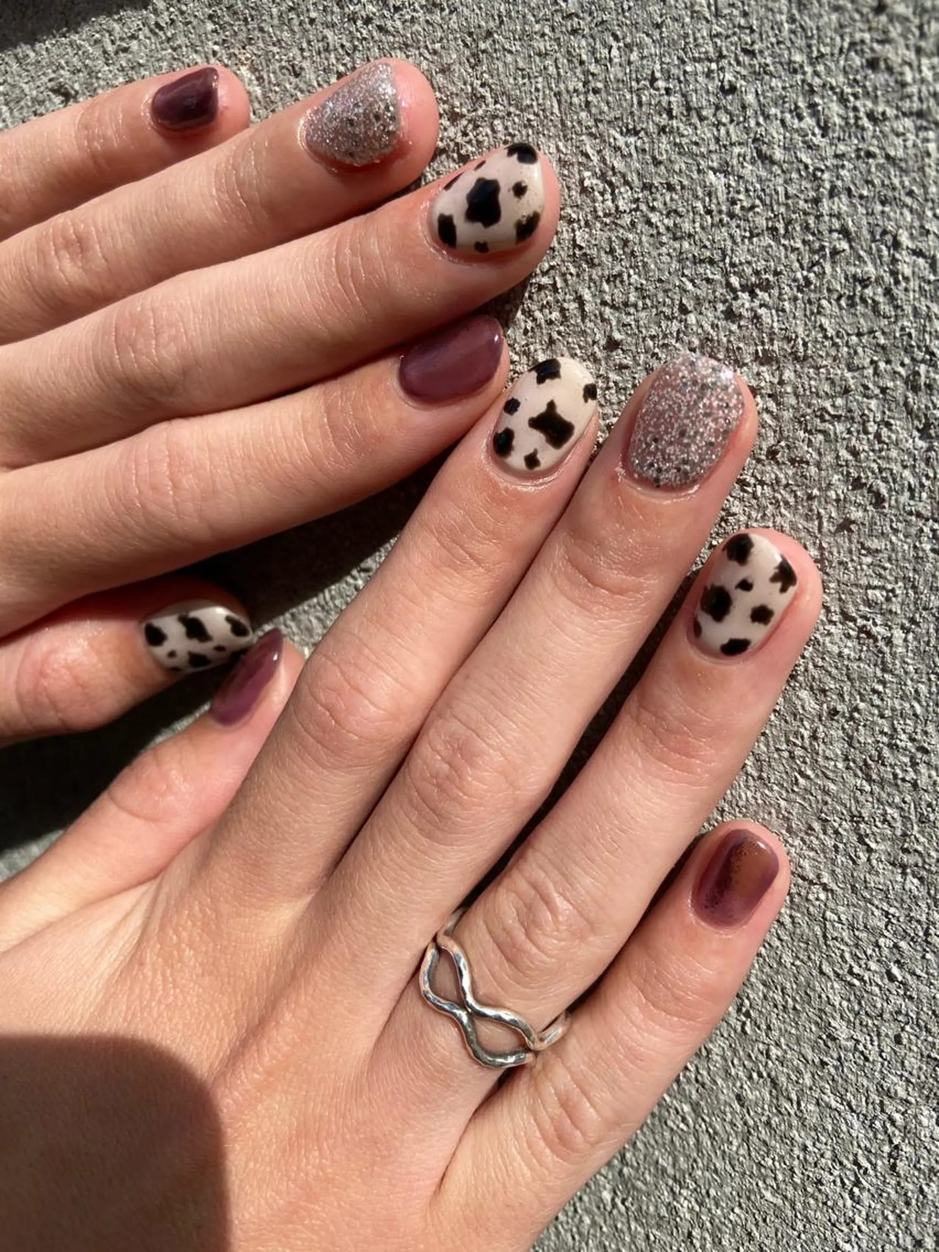 ネイル アニマル柄 アートネイル ミラーネイル 持ち込み ワンカラーネイル . unffのネイルデザイン