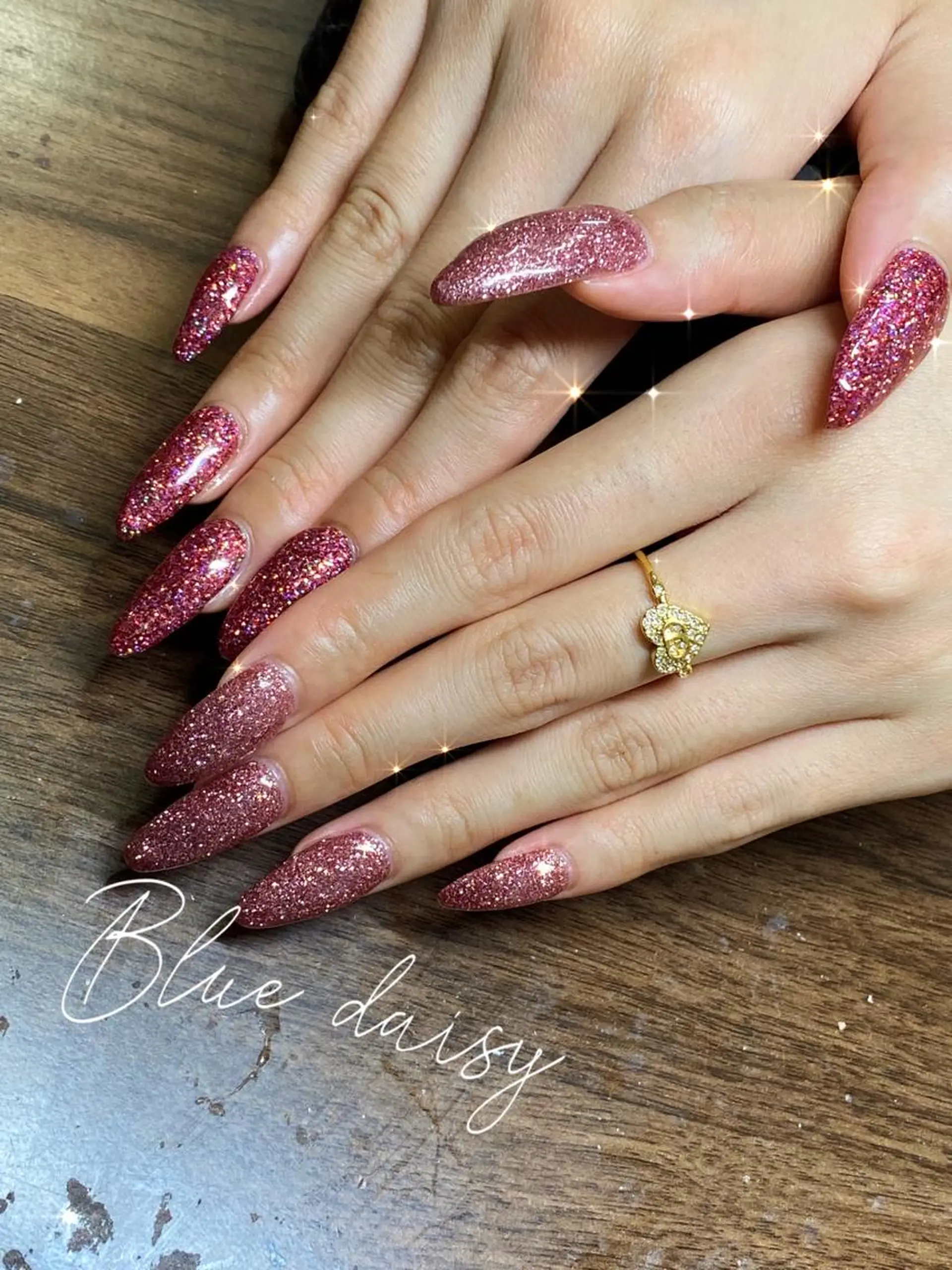 ネイル ラメ(グリッター) ピンク Blue　daisy　栄本店 【ブルーデイジー】所属・Blue daisy 栄本店のネイルデザイン