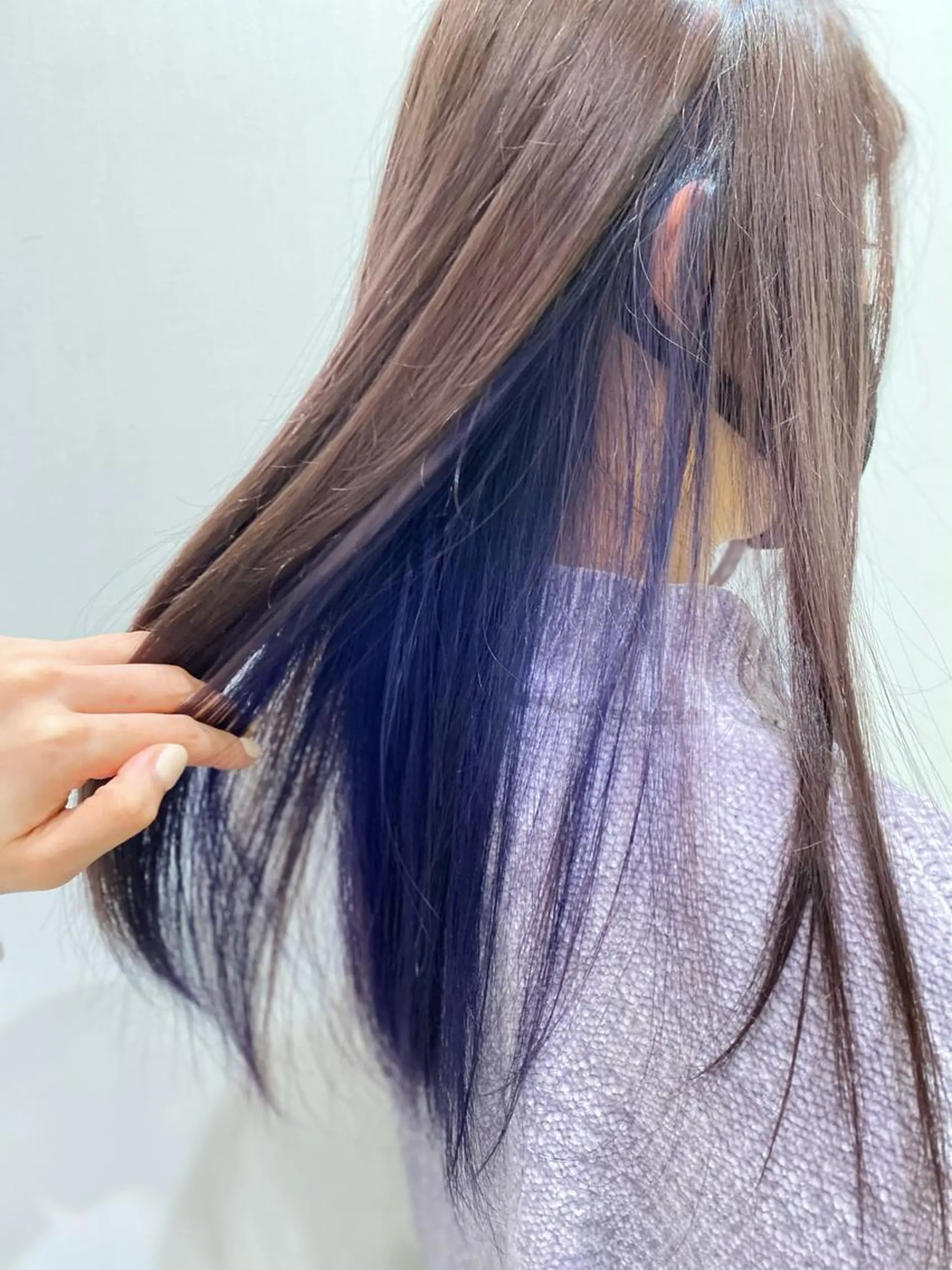 セミロング カラー ブルーカラー ブルーバイオレット バイオレットカラー カット ヘアカラー トリートメント ナカタケ ユウのヘアスタイル