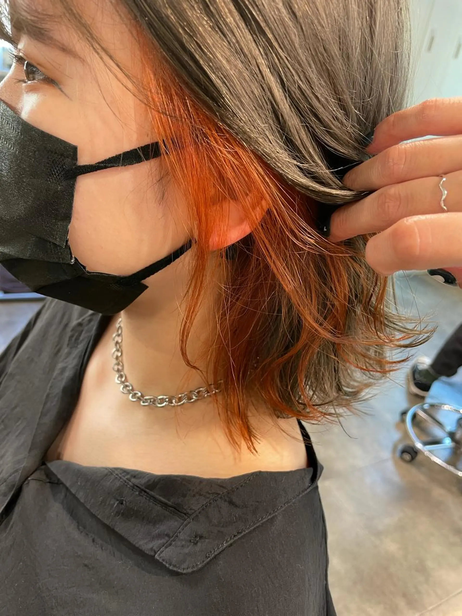 ミディアム カラー ヘアカラー トリートメント ヘッドスパ ヘアセット Qin shaire salon 原宿店所属・レイヤーカット 韓国ヘアayameのヘアスタイル