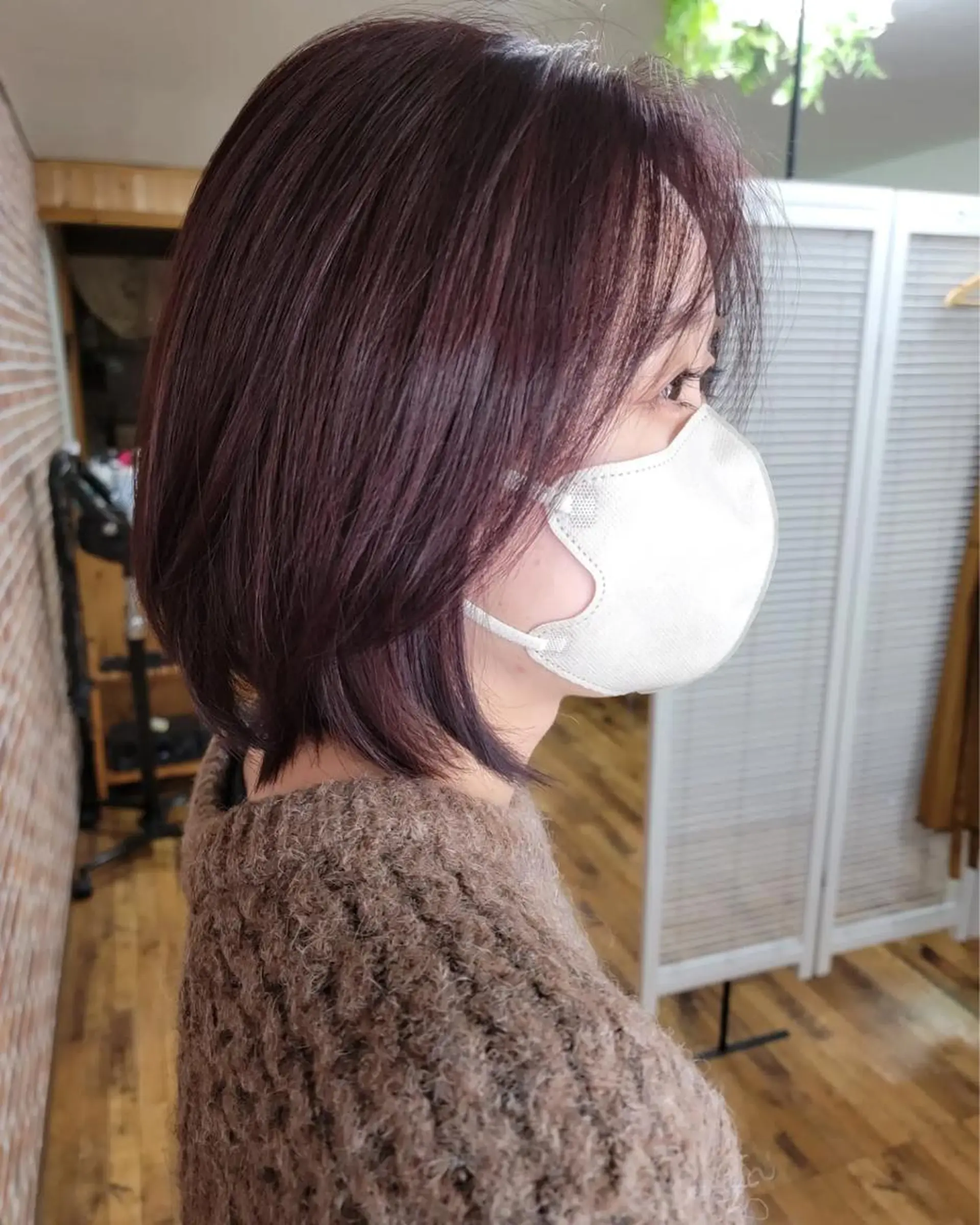 ミディアム カラー カシス カット ヘアカラー 木村 純也のヘアスタイル