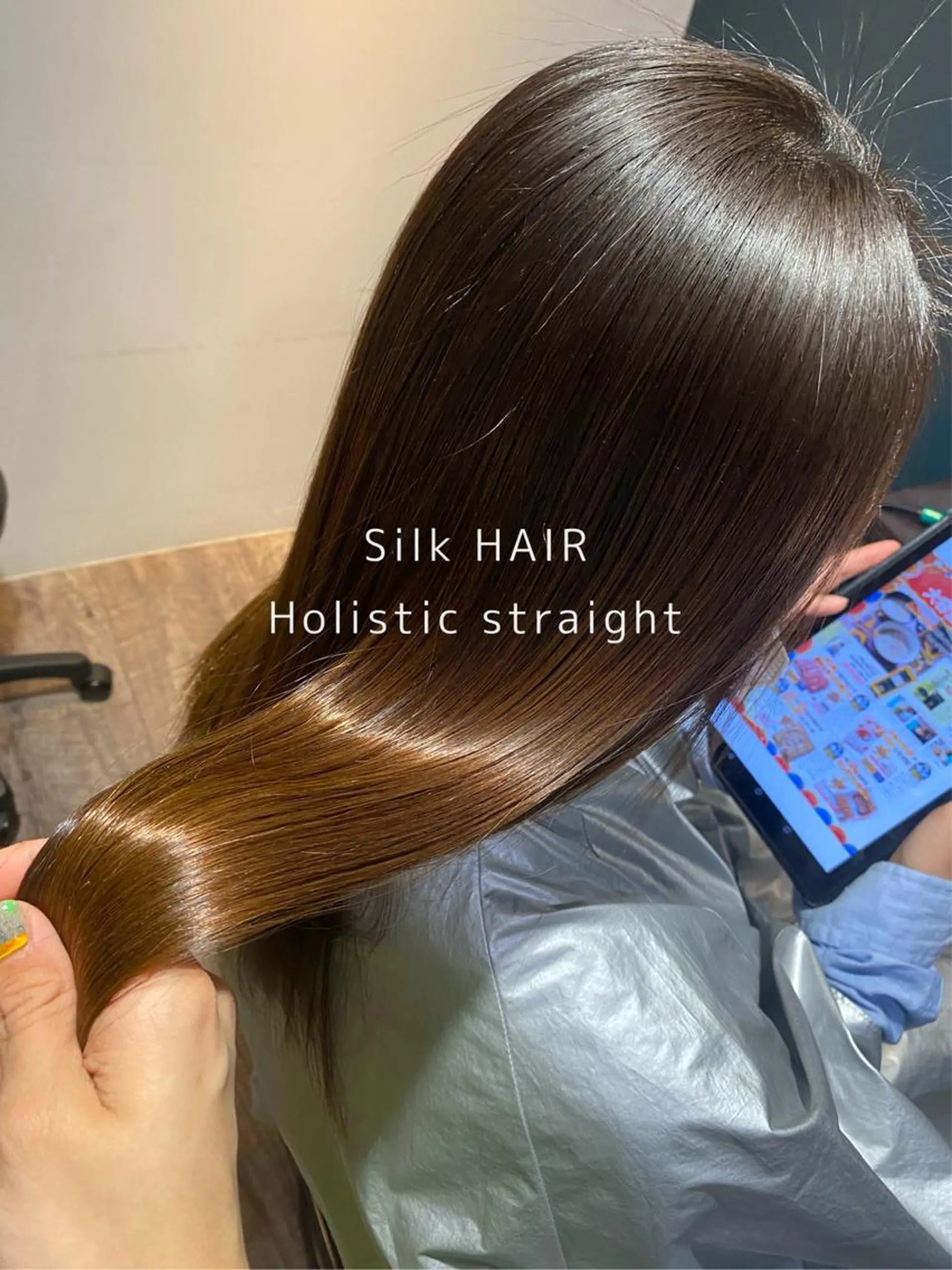 ロング パーマ カット 縮毛矯正 トリートメント 梅田ハイトーン チダ ヒナノのヘアスタイル