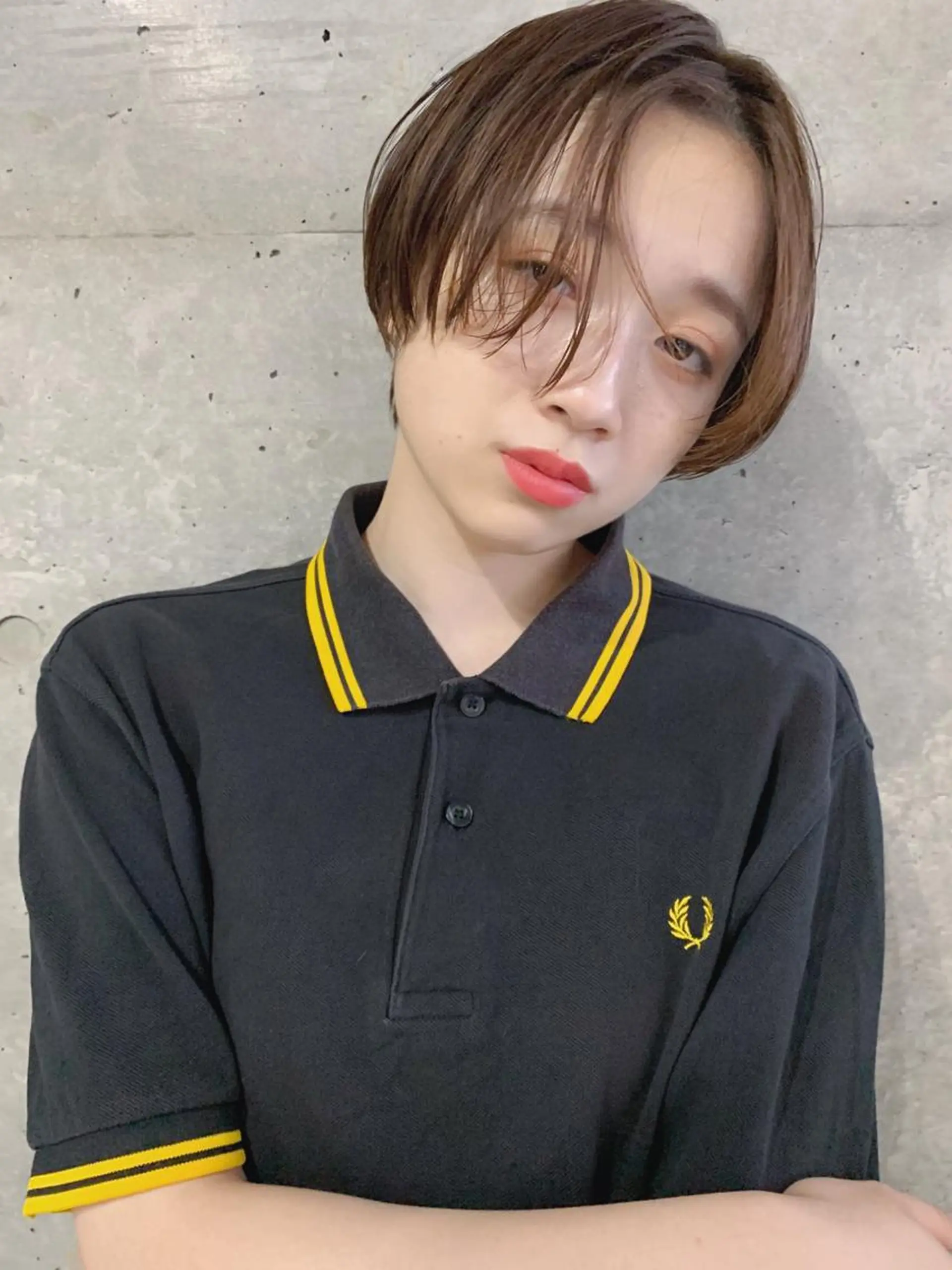 ショート カラー ボブパーマコテ巻き風 パーマNo1深江秀平のヘアスタイル