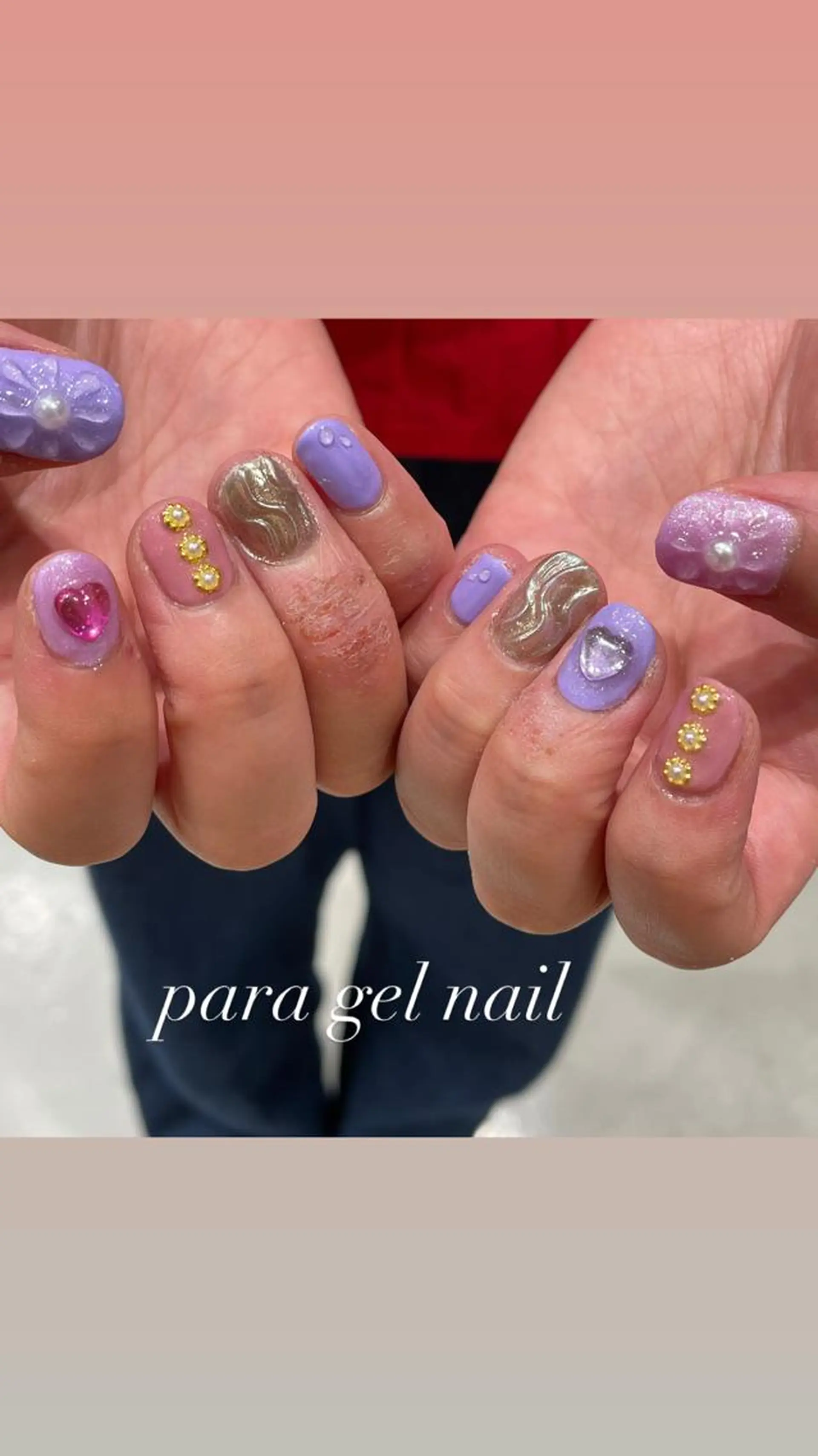 ネイル ジェルネイル パラジェル ハンドネイル 淡色ネイル 🎀moeのネイルデザイン