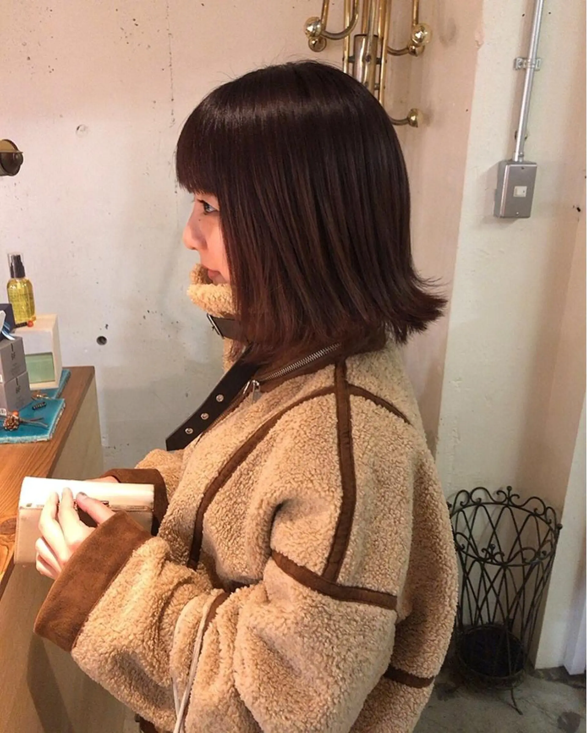 ミディアム カラー パーマ美容師 hanaのヘアスタイル