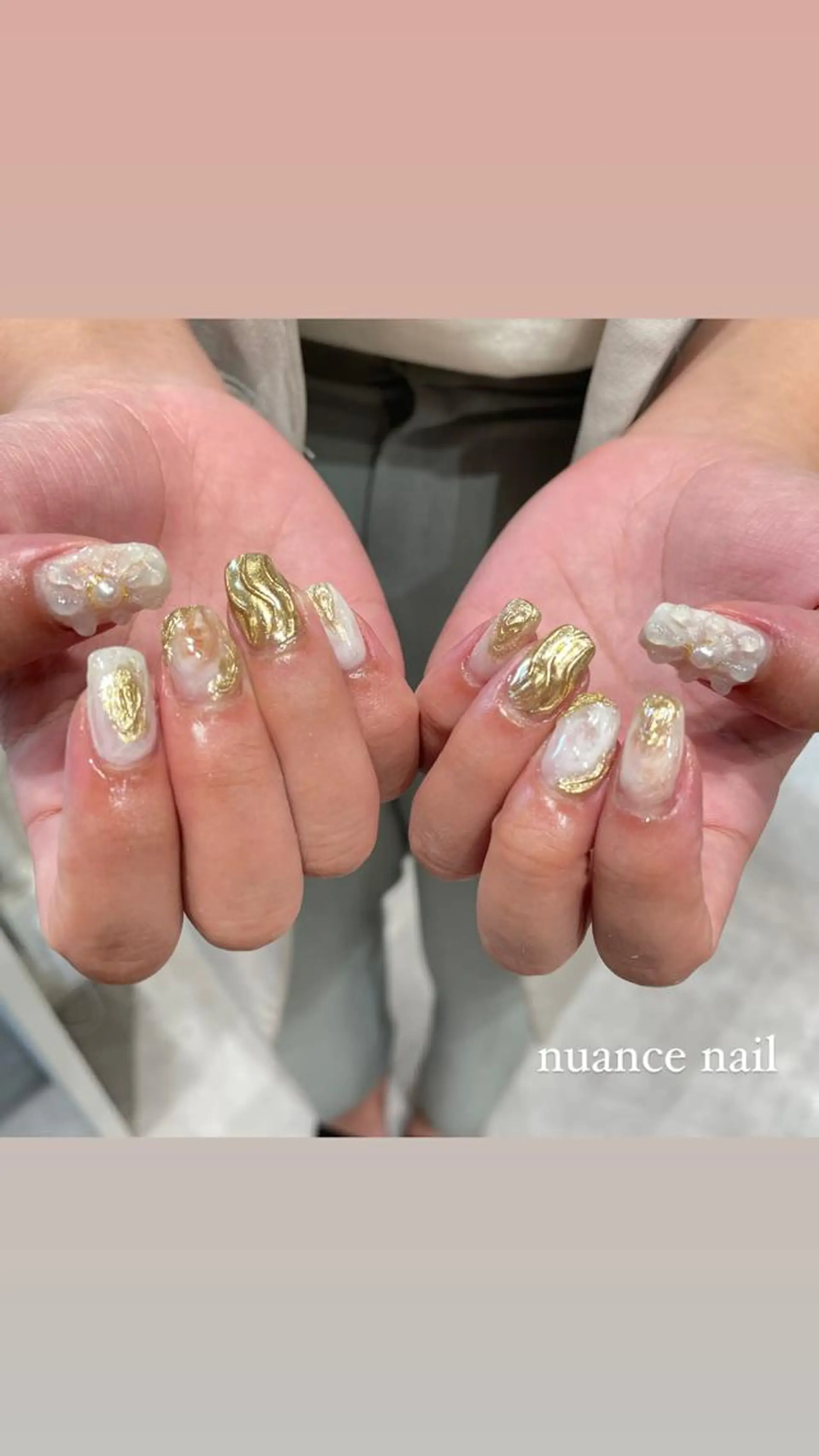 ネイル ハンドネイル 淡色ネイル 🎀moeのネイルデザイン