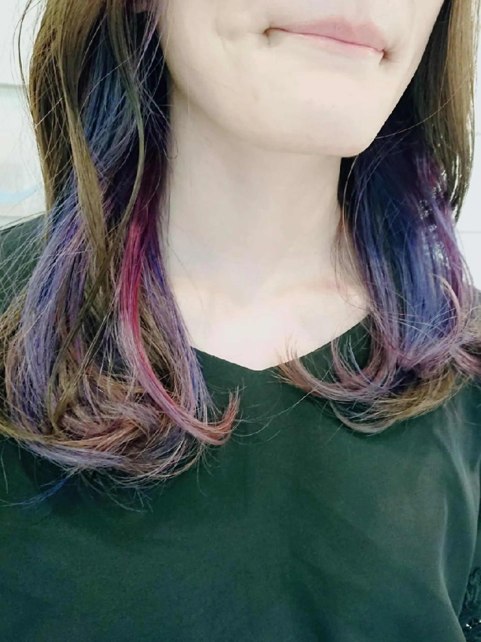 セミロング カラー ブリーチ ユニコーンカラー GO TODAY SHAiRE SALON キラリトギンザ店所属・🐱higajo🐱 比嘉門(ヒガジョウ)のヘアスタイル