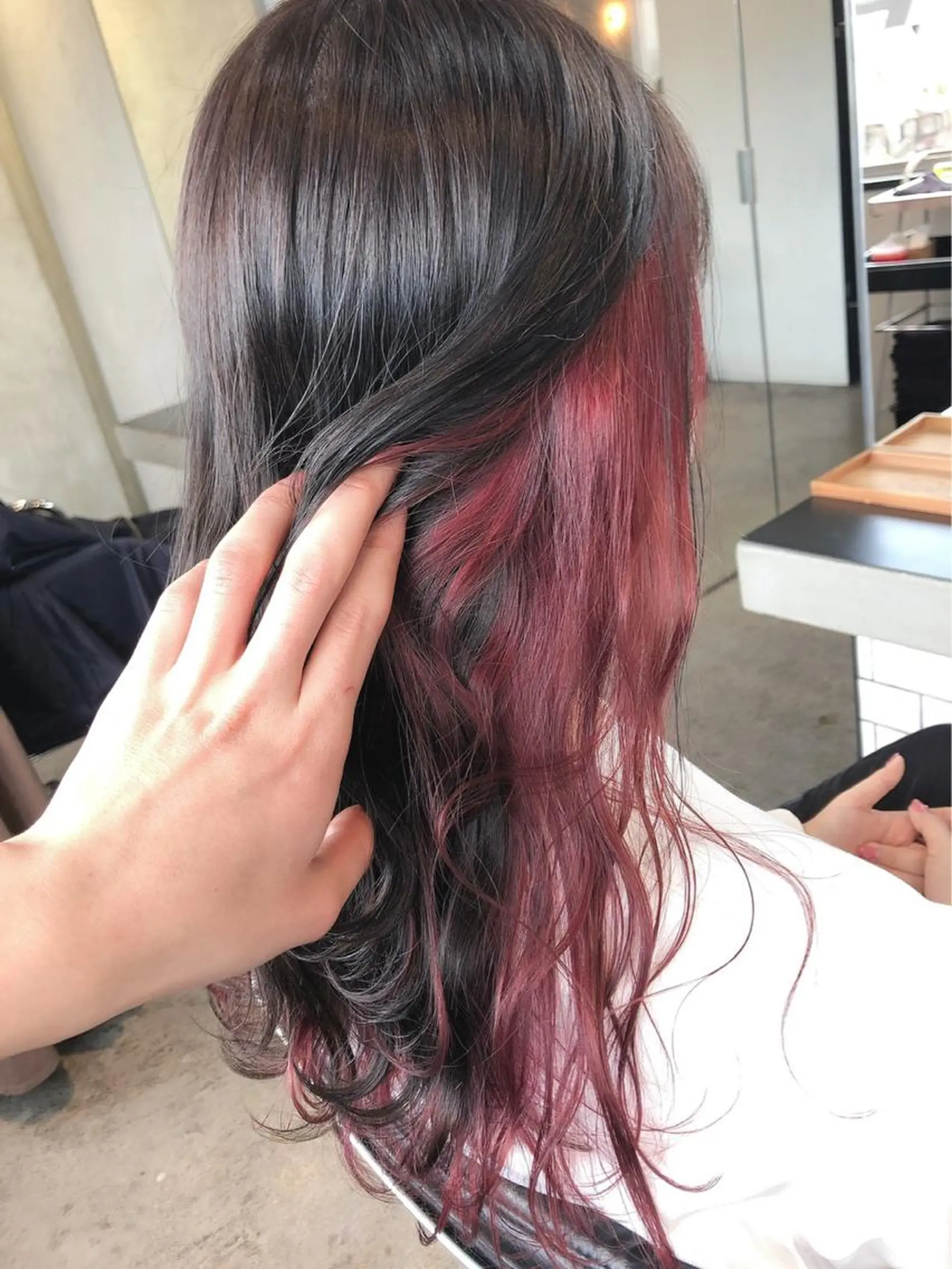 ロング カラー ヘアアレンジ 切りっぱなしボブ/ デザインカラー店長のヘアスタイル