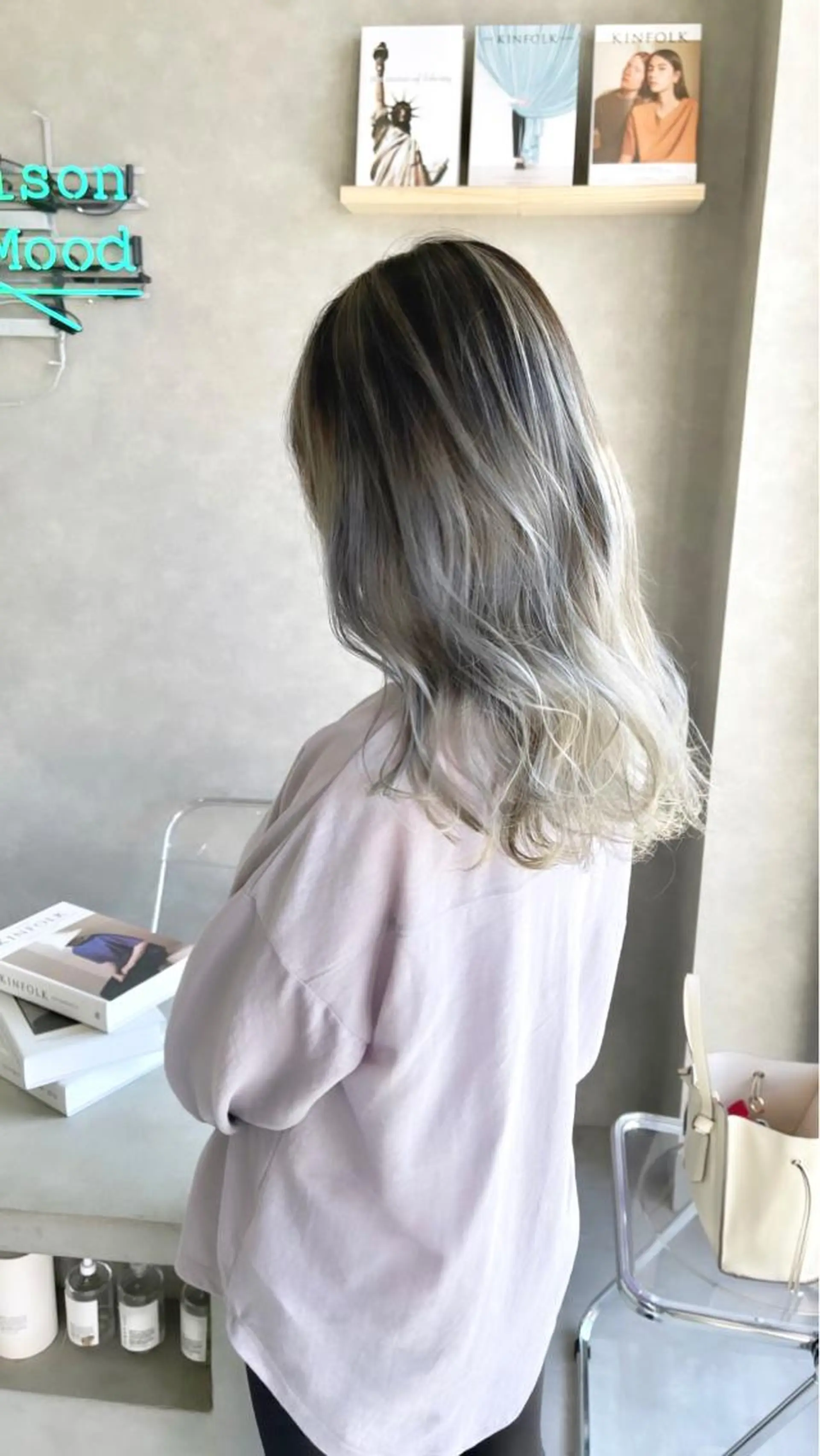 セミロング カラー ヘアカラー トリートメント mood tatemachiのヘアスタイル