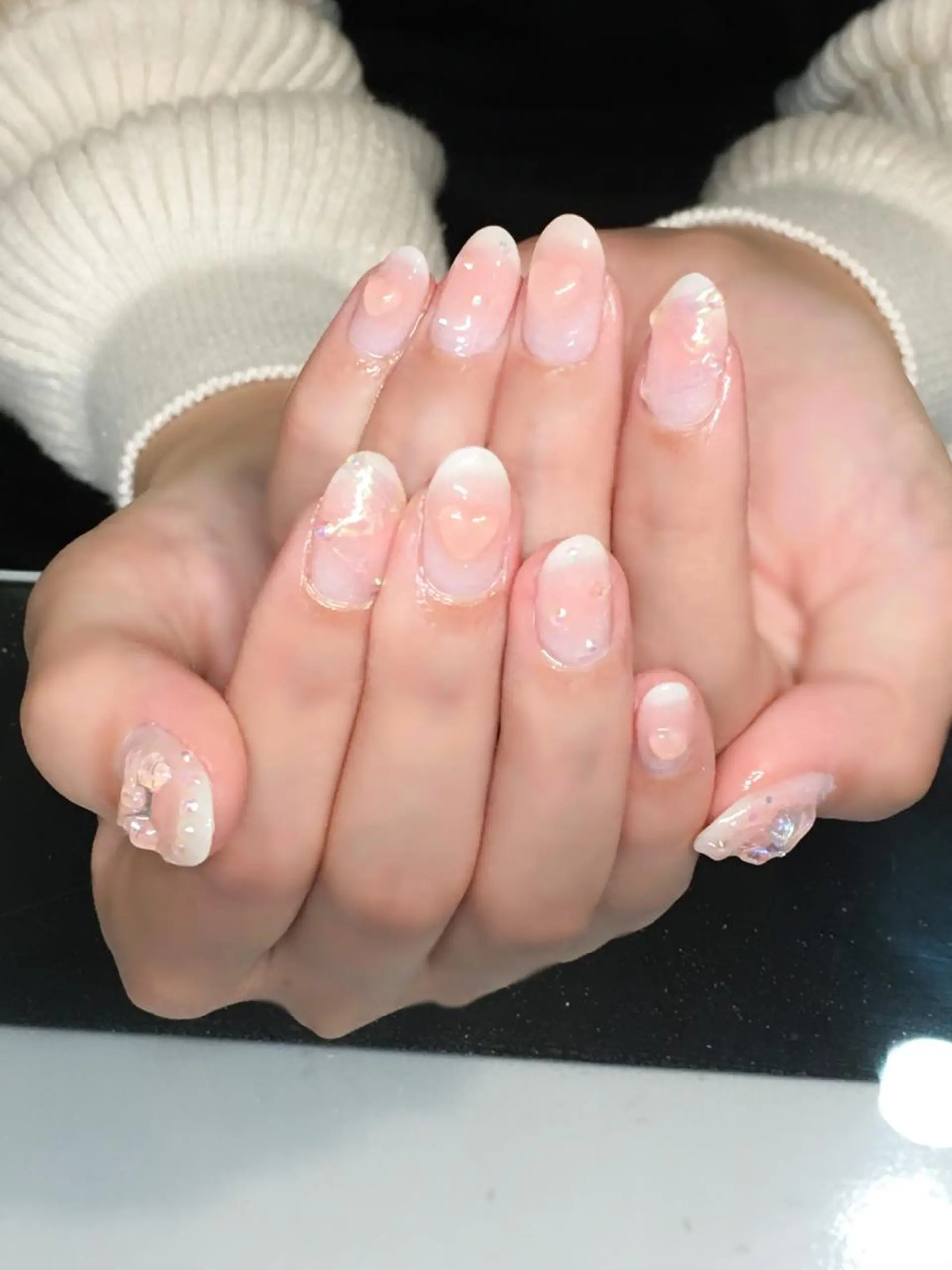 ネイル チークネイル クリアネイル ジェルネイル キラキラネイル 韓国ネイル Nyanco Nailのネイルデザイン