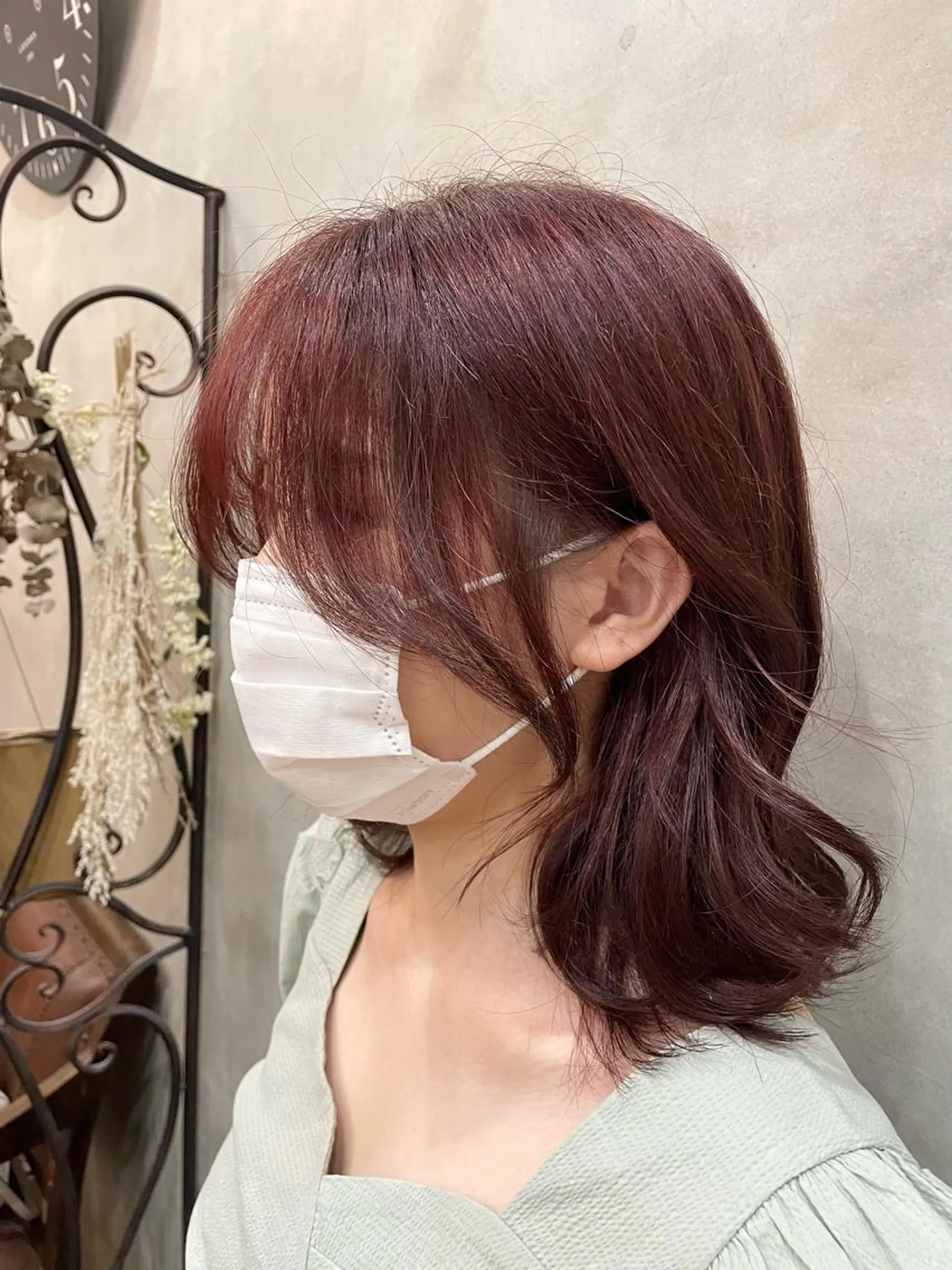 ミディアム カラー カット ヘアカラー トリートメント 【ピンク/韓国ヘア/ ヘアセット】亜海のヘアスタイル