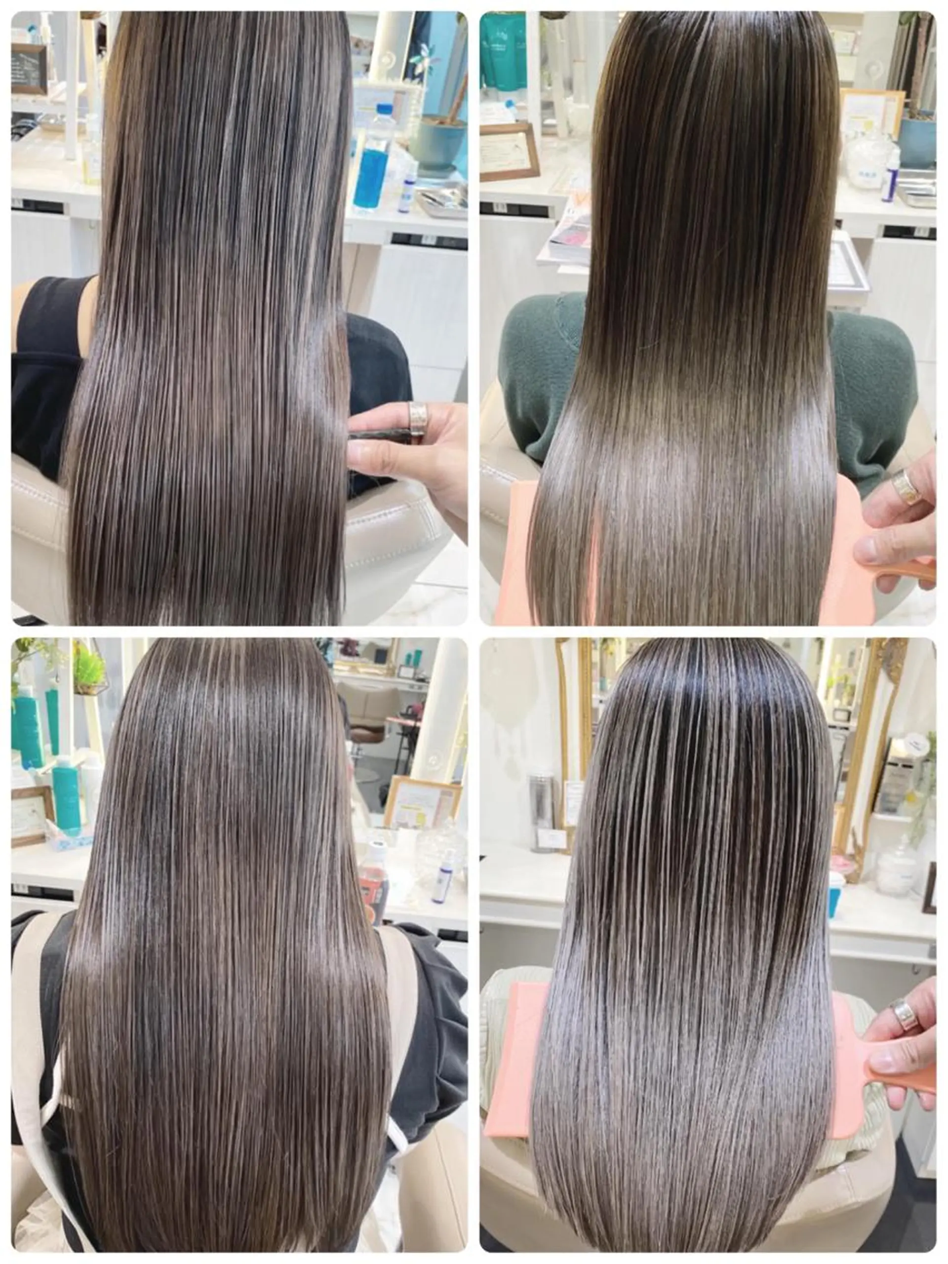 セミロング カラー バレイヤージュ 髪質改善 レイヤーカット カット ヘアカラー トリートメント 山崎俊輔/髪質改善 /バレイヤージュのヘアスタイル