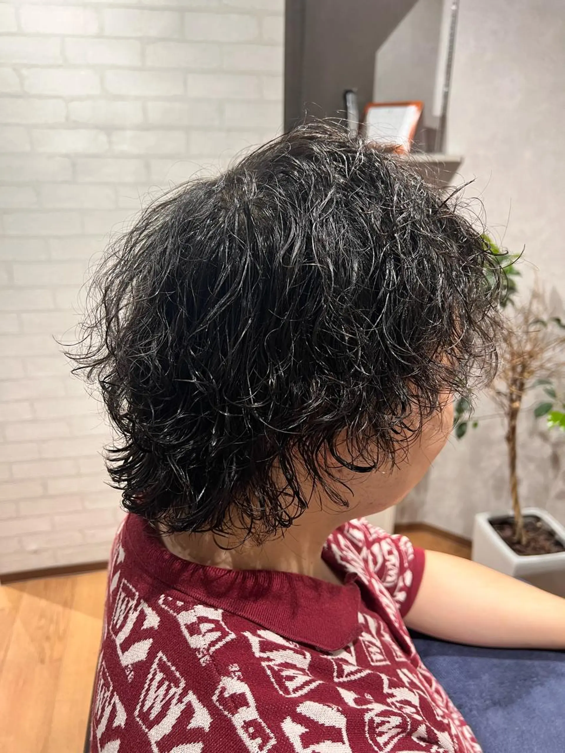 ミディアム ウルフカット パーマ メンズ特化☝️添田 好恵のヘアスタイル