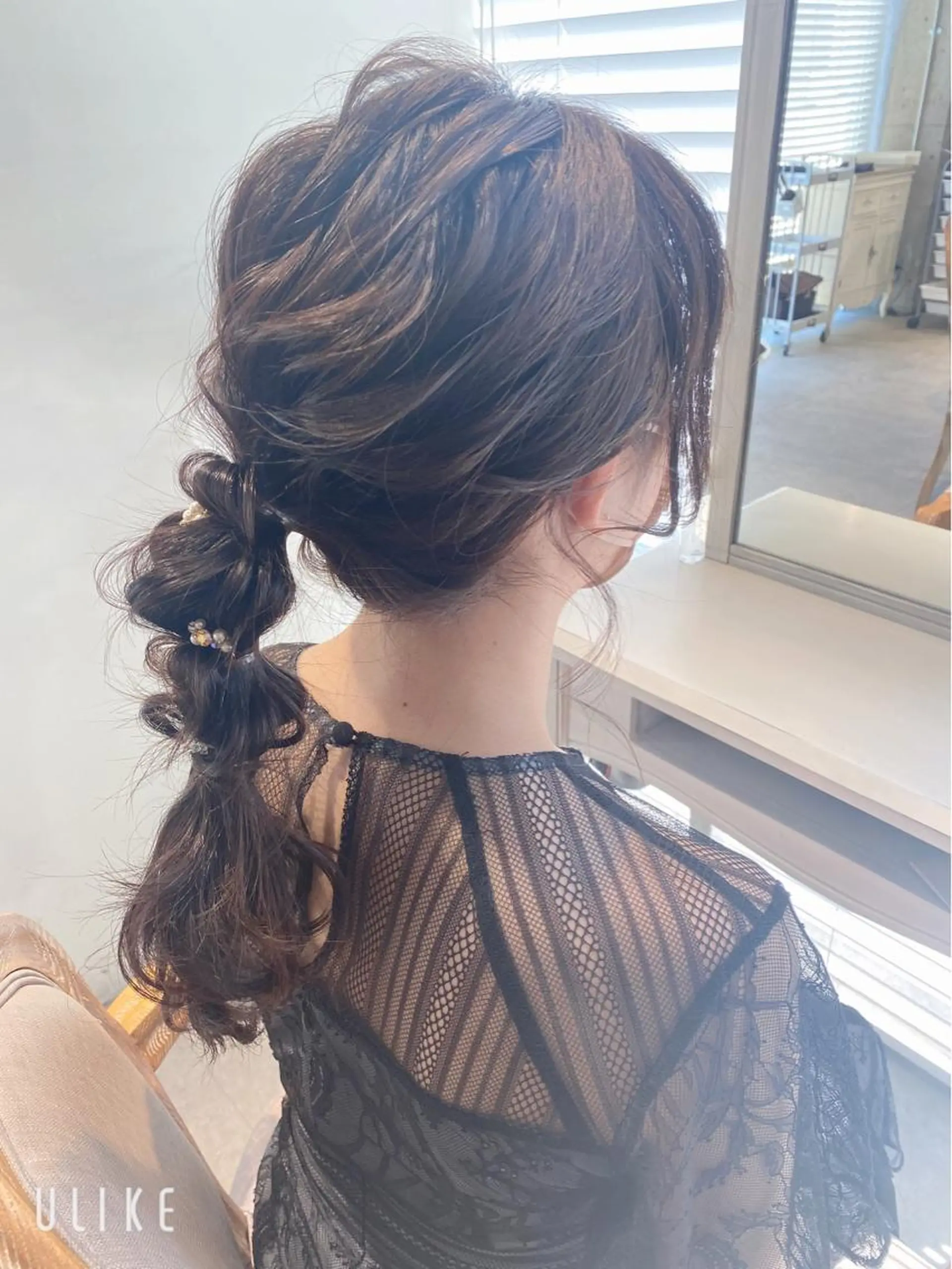 セミロング カラー ヘアアレンジ 結婚式・ブライダル 🫧ブリーチなし 透明感カラーゆん🫧のヘアスタイル